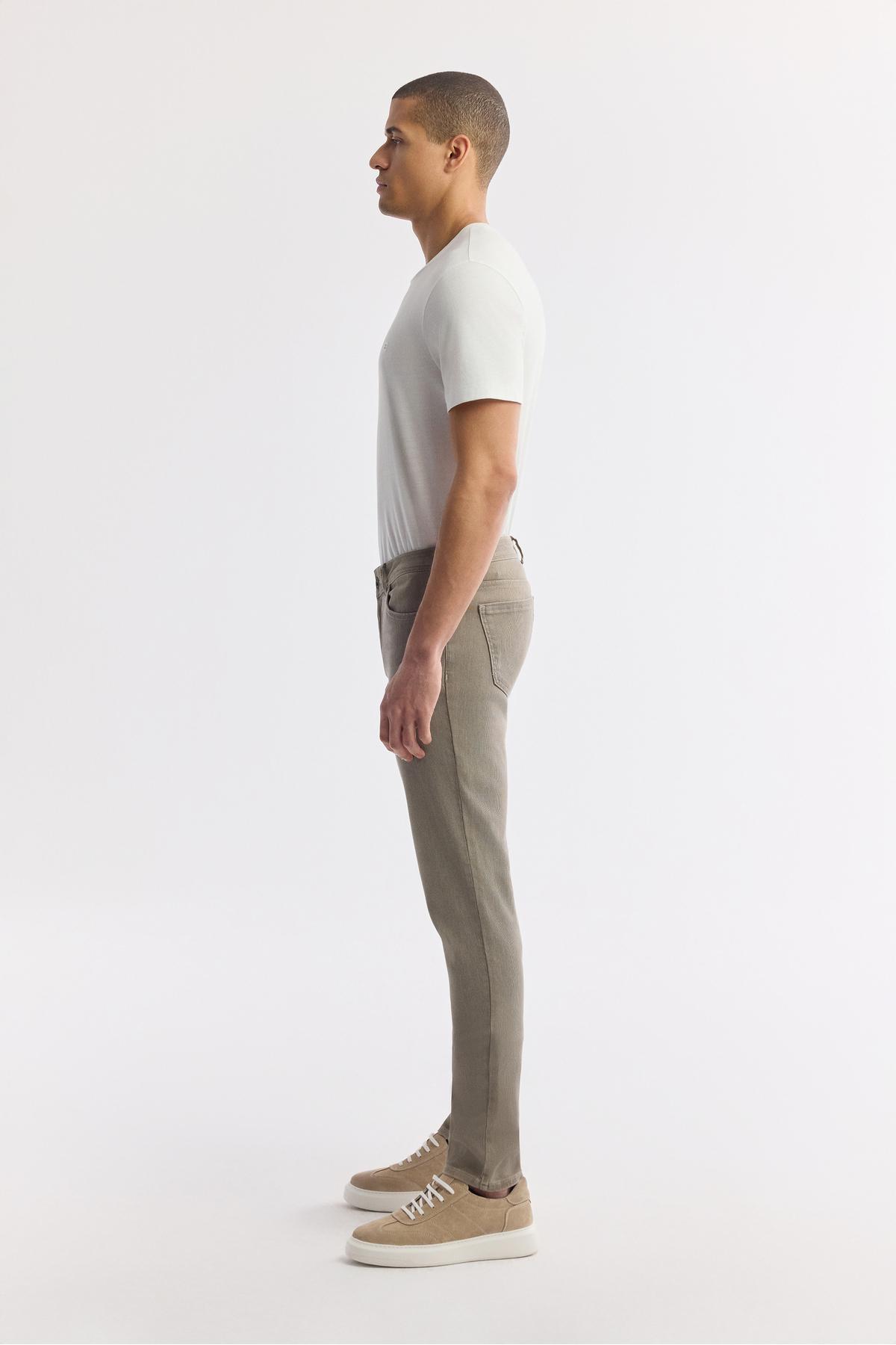 Avva Erkek Bej Klasik Bel Pamuklu Taş Yıkamalı Berlin Slim Fit Jean Pantolon A51Y3516 görsel 4