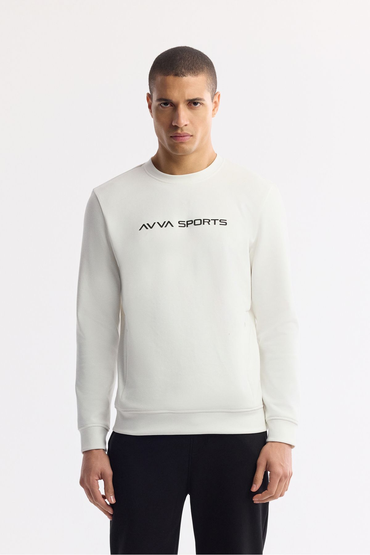 Avva Erkek Siyah Beli Lastikli Bağcıklı Bi-Stretch Regular Fit Eşofman Altı B003400 görsel 7