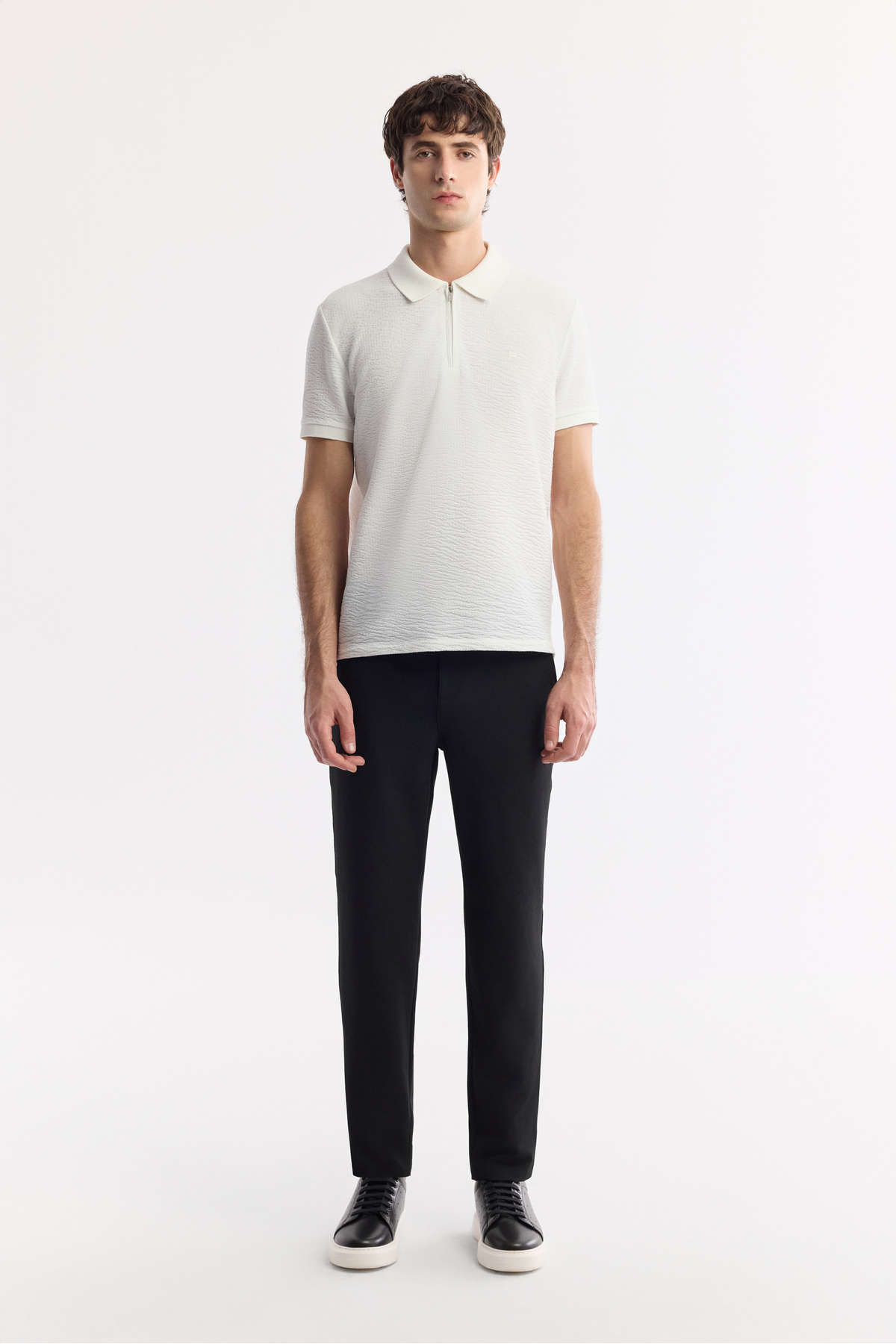 Avva Erkek Siyah Klasik Bel Kolay Ütülenen Chino Slim Fit Pantolon B003035