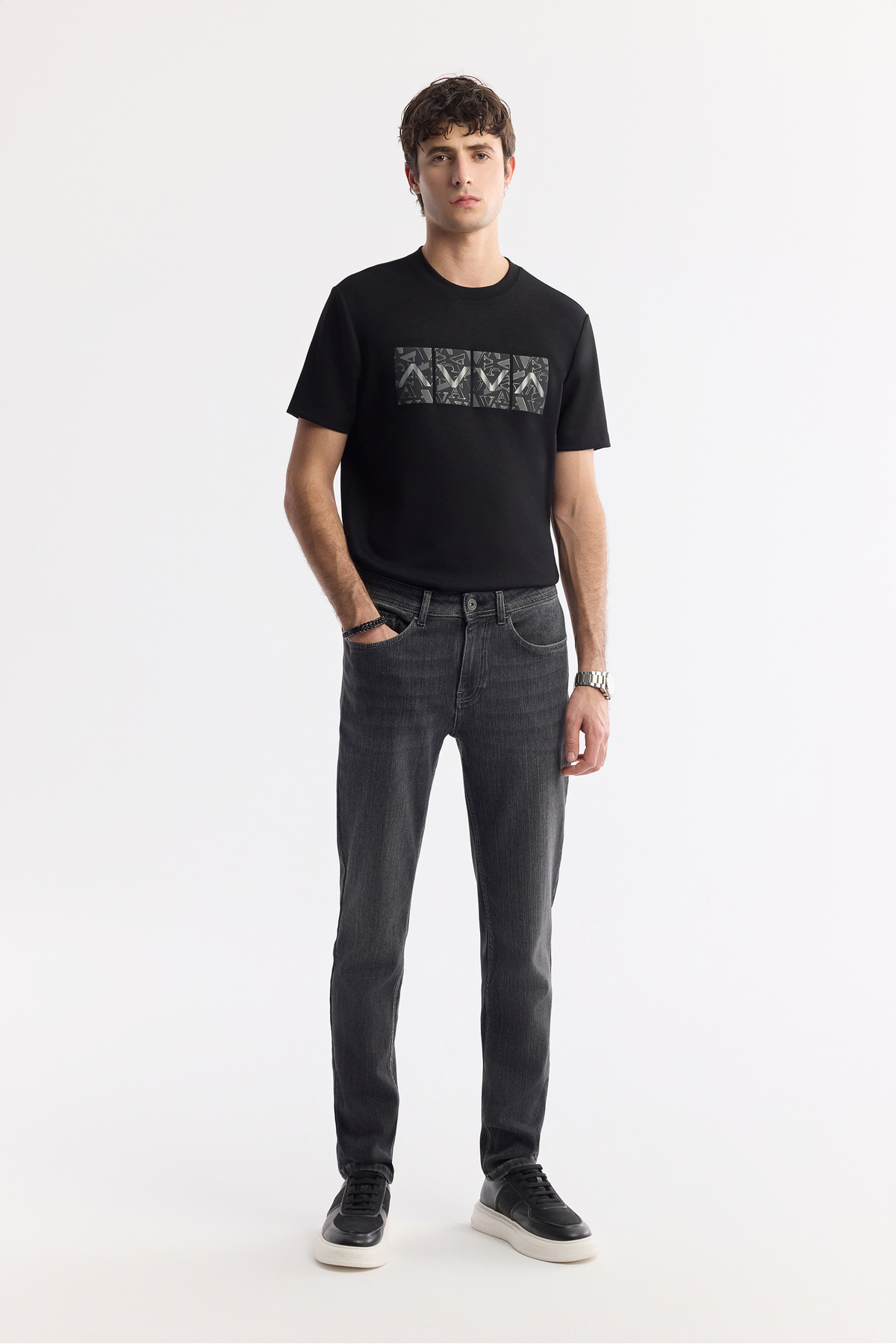 Avva Erkek Antrasit Klasik Bel Pamuklu Taş Yıkamalı Berlin Slim Fit Jean Pantolon A51Y3513 görsel 8