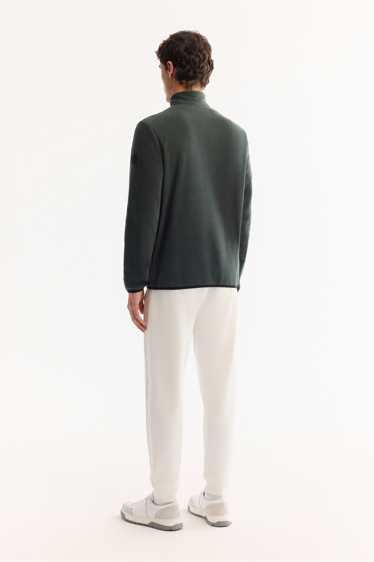 Avva Erkek Yeşil Dik Yaka Fermuarlı Soft Touch Polar Regular Fit Sweatshirt E001068 görsel 4