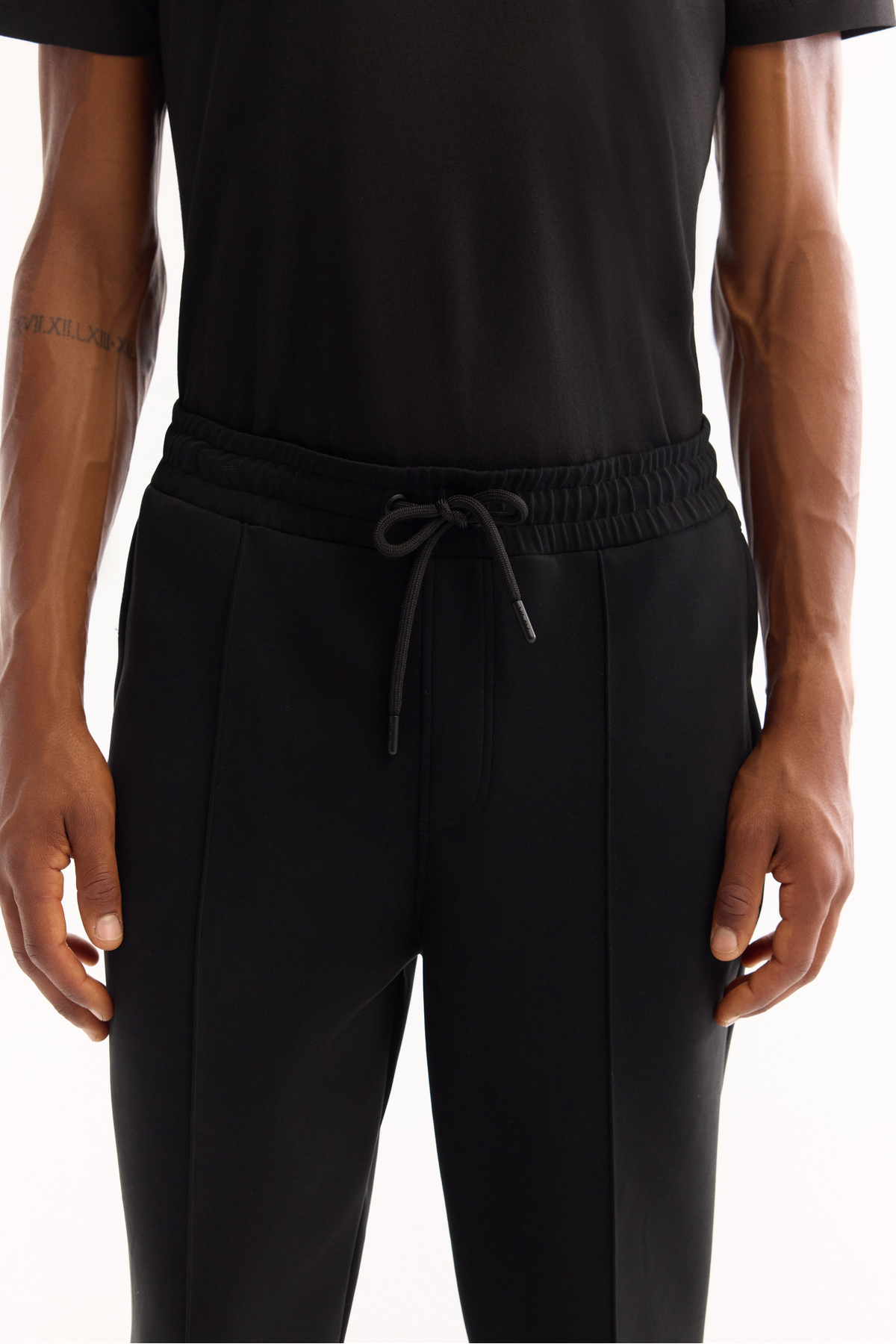 Avva Erkek Siyah Beli Lastikli Bağcıklı İçi Şardonlu Soft Touch Regular Fit Eşofman Altı A52Y3412 görsel 4