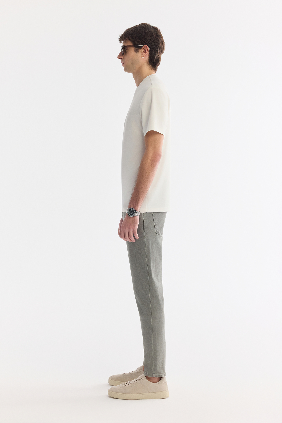 Avva Erkek Ekru Bisiklet Baskılı Viskon Karışımlı Bi-Stretch İnterlok Regular Fit T-shirt A61Y1052 görsel 3