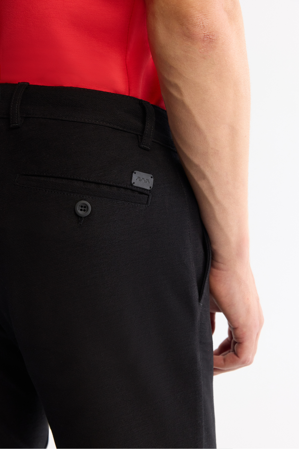 Avva Erkek Siyah Klasik Bel Elastan Chino Slim Fit Pantolon A42Y3021 görsel 5