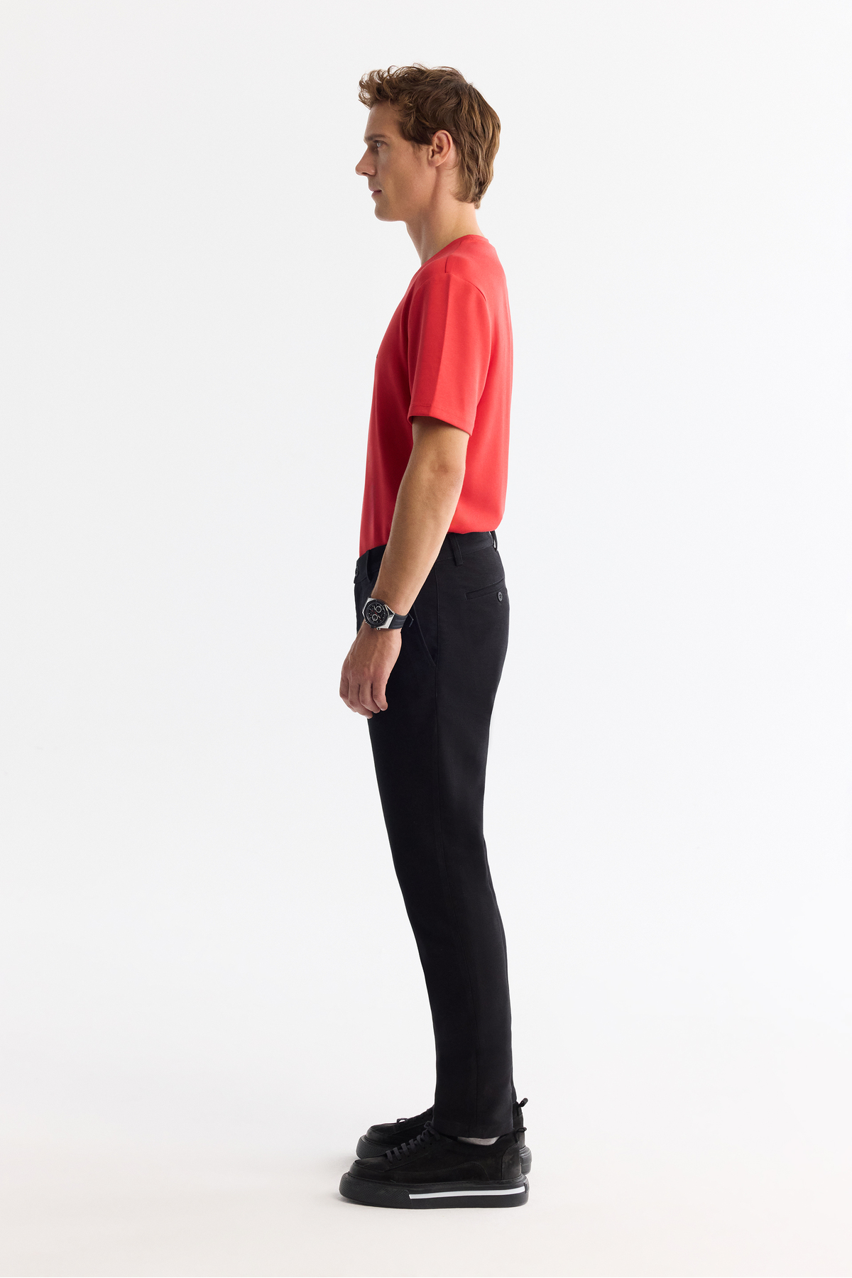 Avva Erkek Siyah Klasik Bel Elastan Chino Slim Fit Pantolon A42Y3021 görsel 2