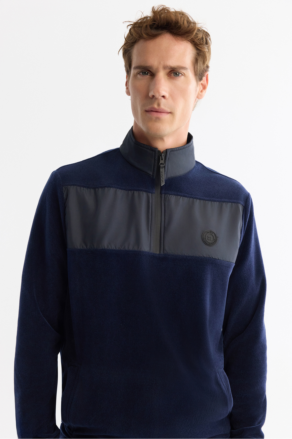 Avva Erkek Lacivert Soğuğa Dayanıklı Fermuarlı Dik Yaka Polar Regular Fit Sweatshirt A42Y1380 görsel 6