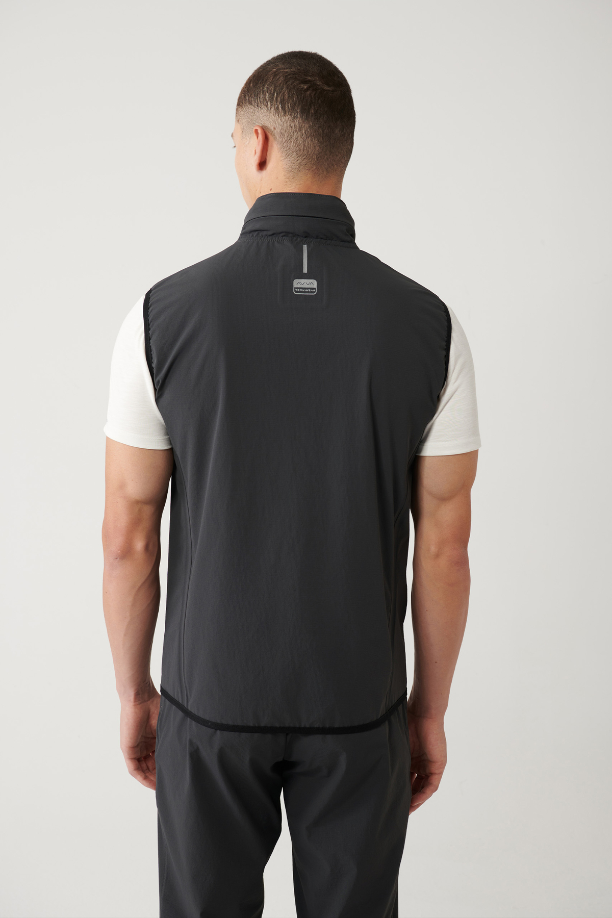 Avva Erkek Antrasit Dik Yaka Kapüşonlu Fermuarlı Su itici Bi-Stretch Comfort Fit Yelek A41Y6535 görsel 5