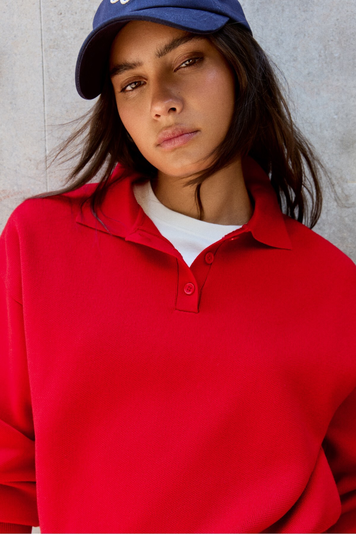 Bershka Oversize polo yaka kazak görsel 4