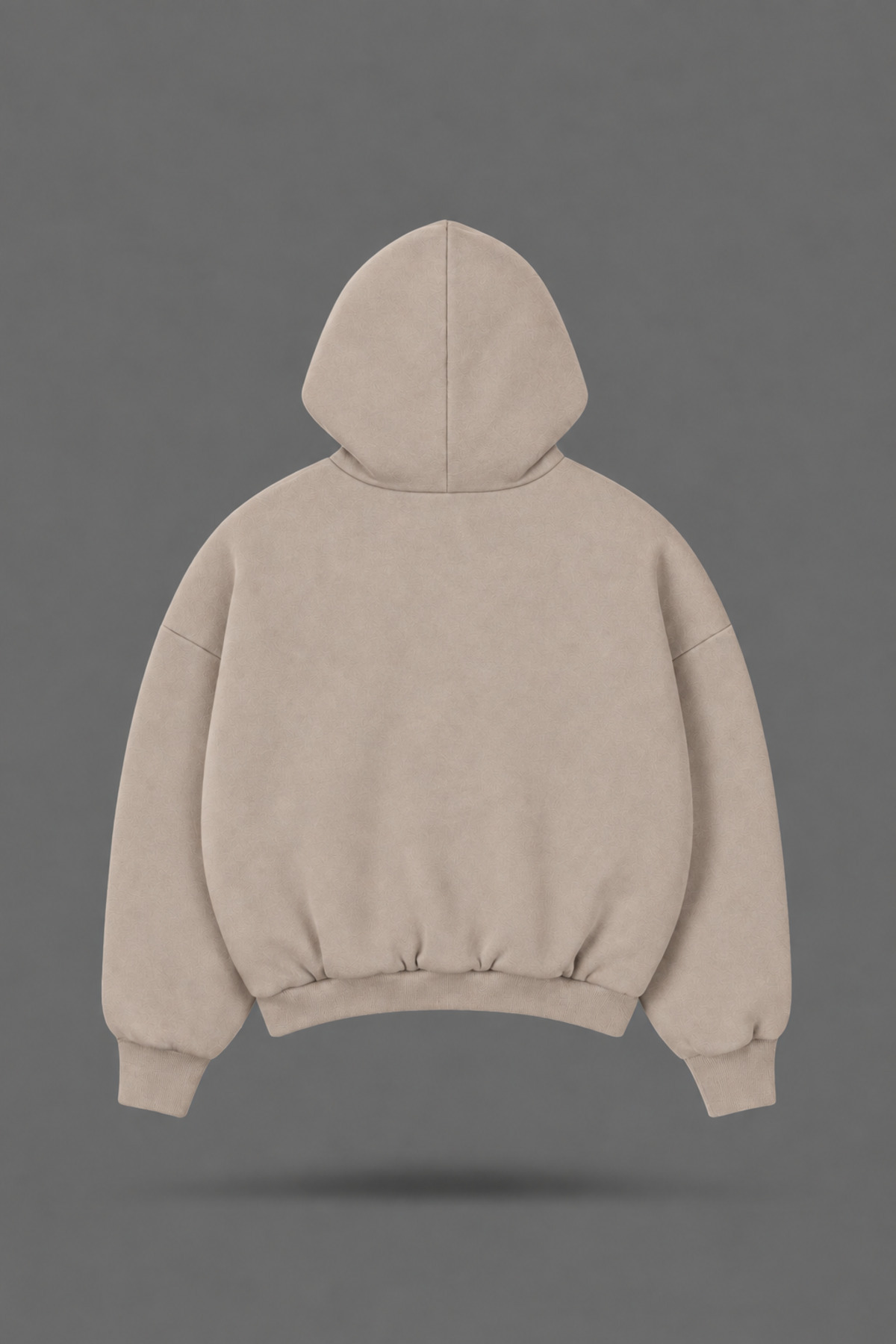 EVIus Oversize Star Baskılı Kapüşonlu Bej Sweatshirt görsel 2