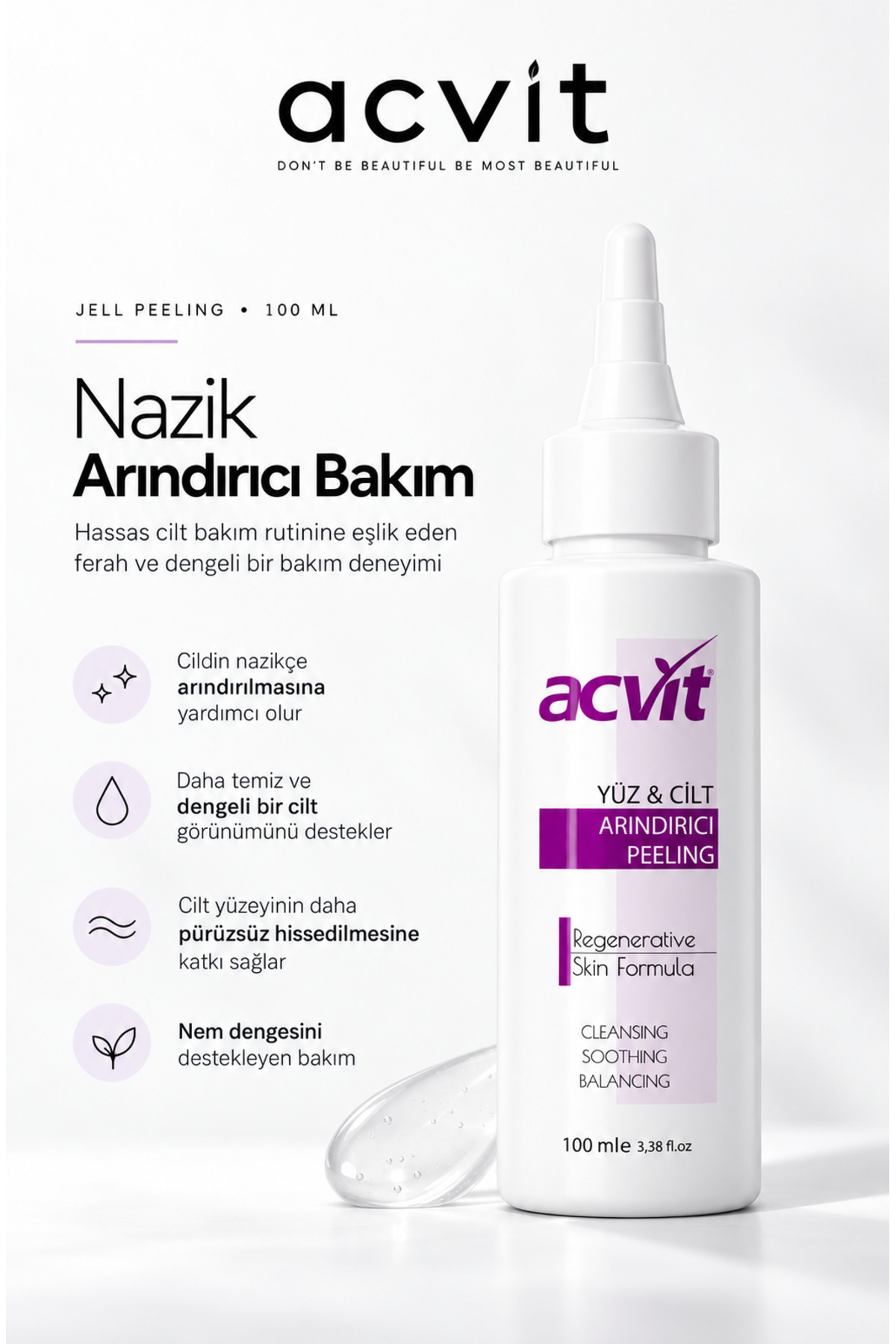 Acvit Atopik ve Hassas Ciltler İçin Jel Peeling 100 ML | Arındırıcı ve Cilt Yenileyici Bakım — atopil100 — تصویر 5 از 7