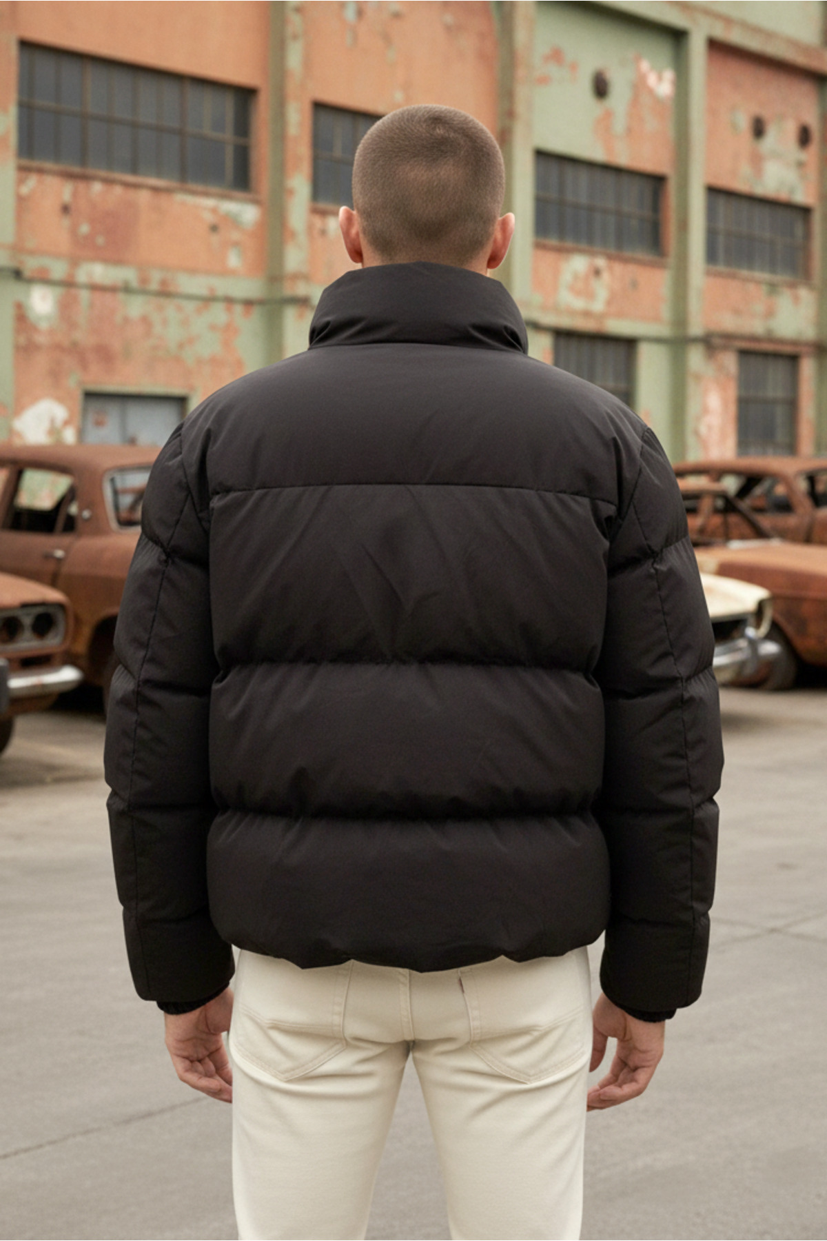 GAREN Erkek Siyah Oversize Bomber SU Geçirmez Waterproof Mont Kaban görsel 4
