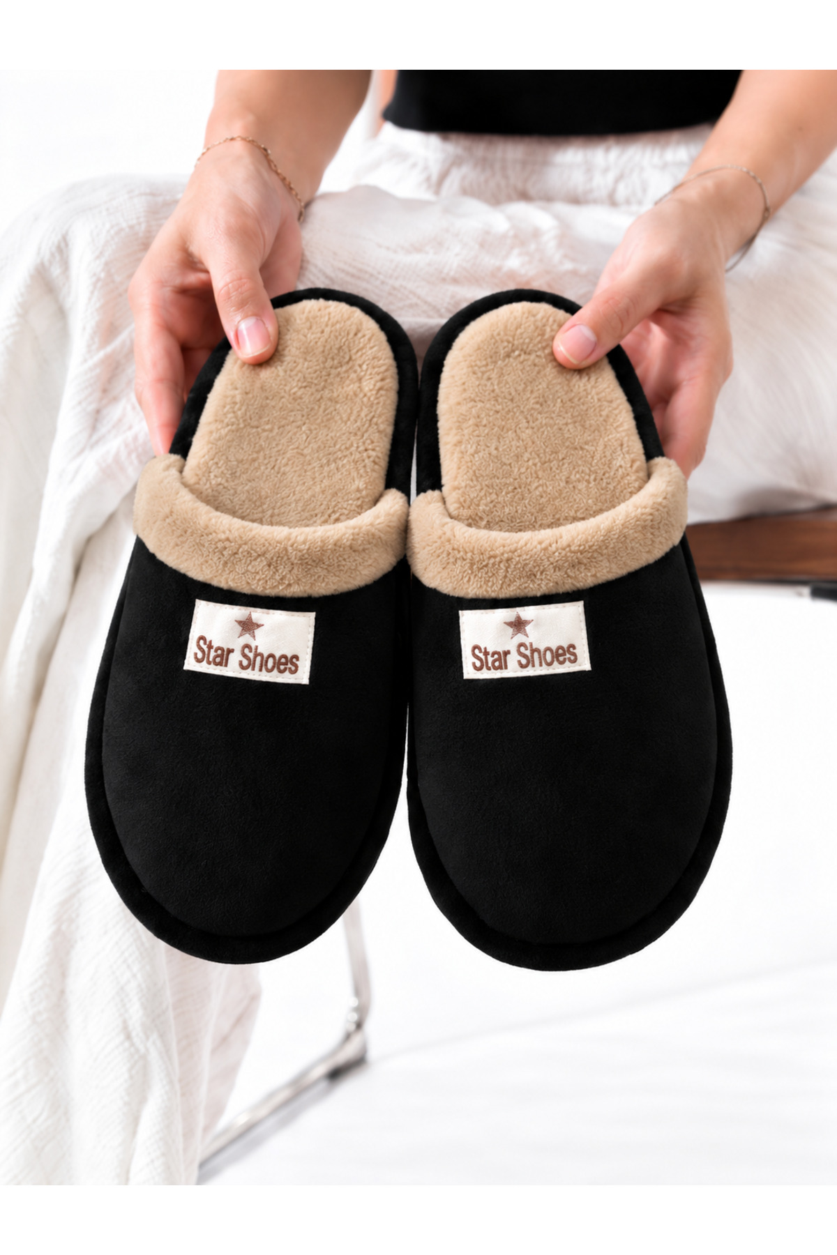 star shoes 3'lü Kışlık Ev Terliği Kışlık Terlik Misafir Terliği görsel 2