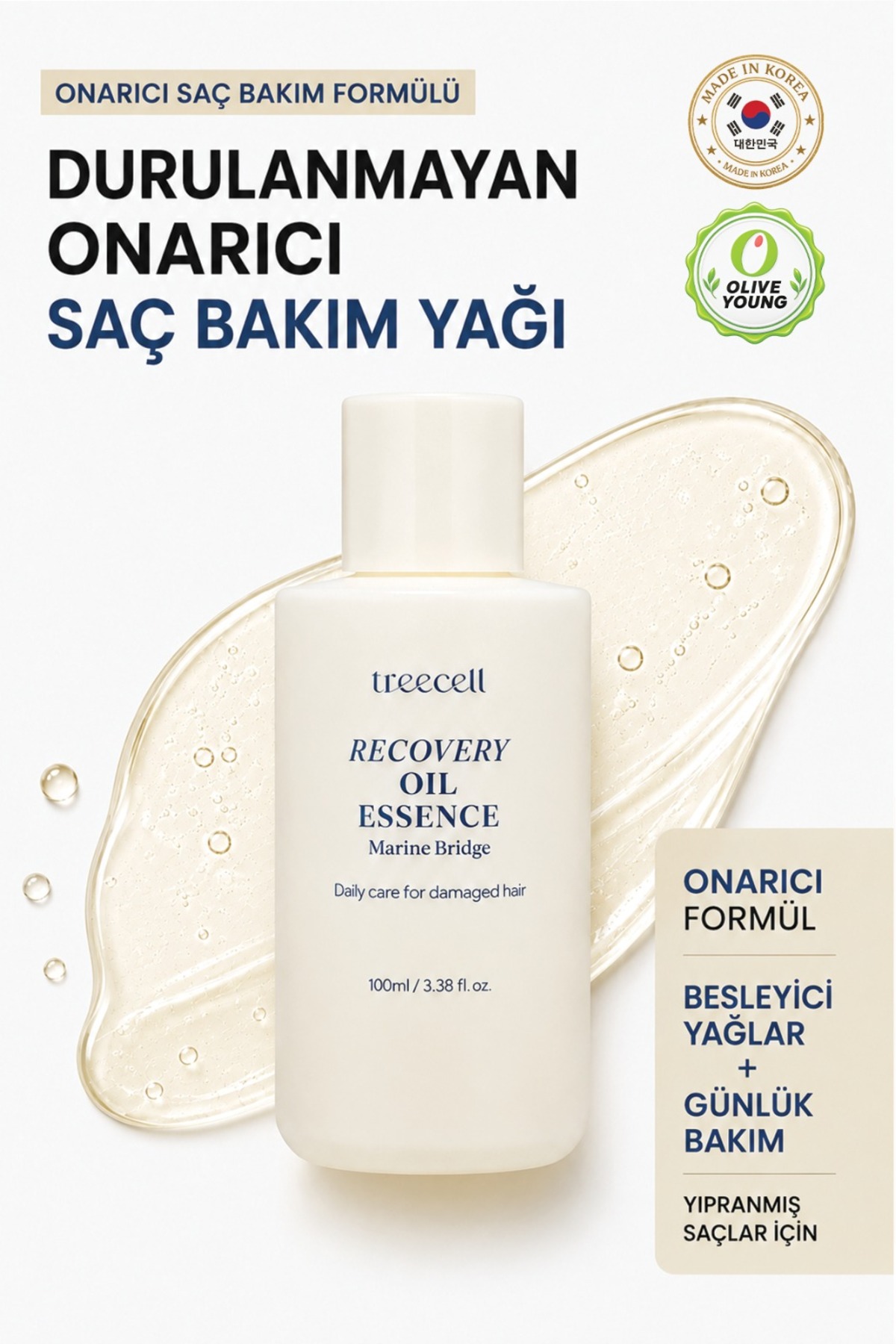 Treecell Recovery Oil Yıpranmış Saçlar İçin Bakım Yağı 100 ml — TYCGA09R3N171983399917008