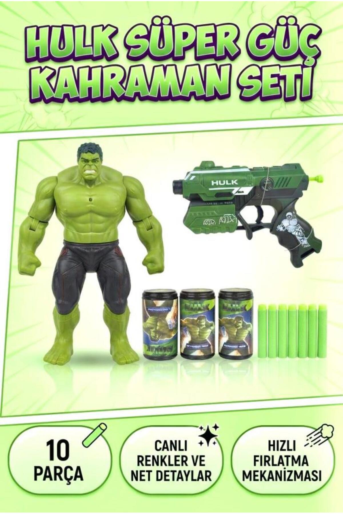 Tıfıl Toys Oyuncak Hedefli Soft Mermili HULK Figürlü Dart Atan