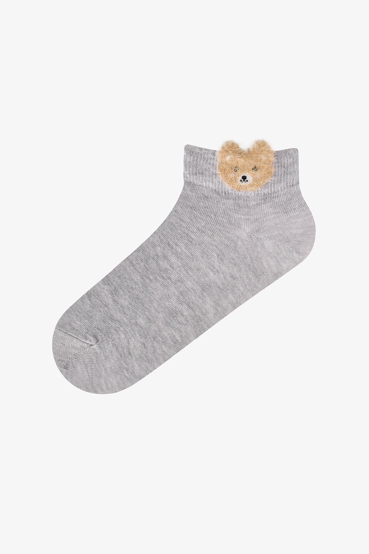 Penti Beyaz Gri Pembe Cute Teddy Bear Pamuklu 3 Çift Patik Çorap görsel 2