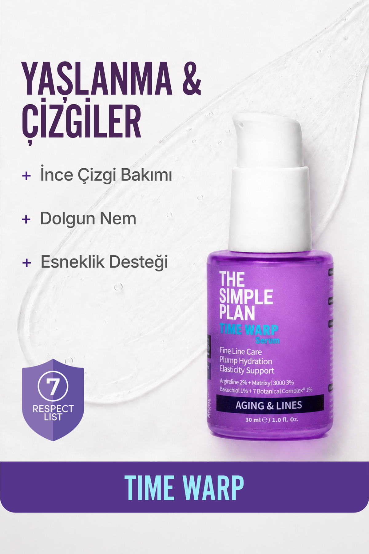 Time Warp Serum – İnce Çizgi ve Kırışıklık Görünümü İçin Peptit + Bakuchiol + Hyaluronic Acid Serum 30 ml — TSP-SRM-005 — تصویر 2 از 8
