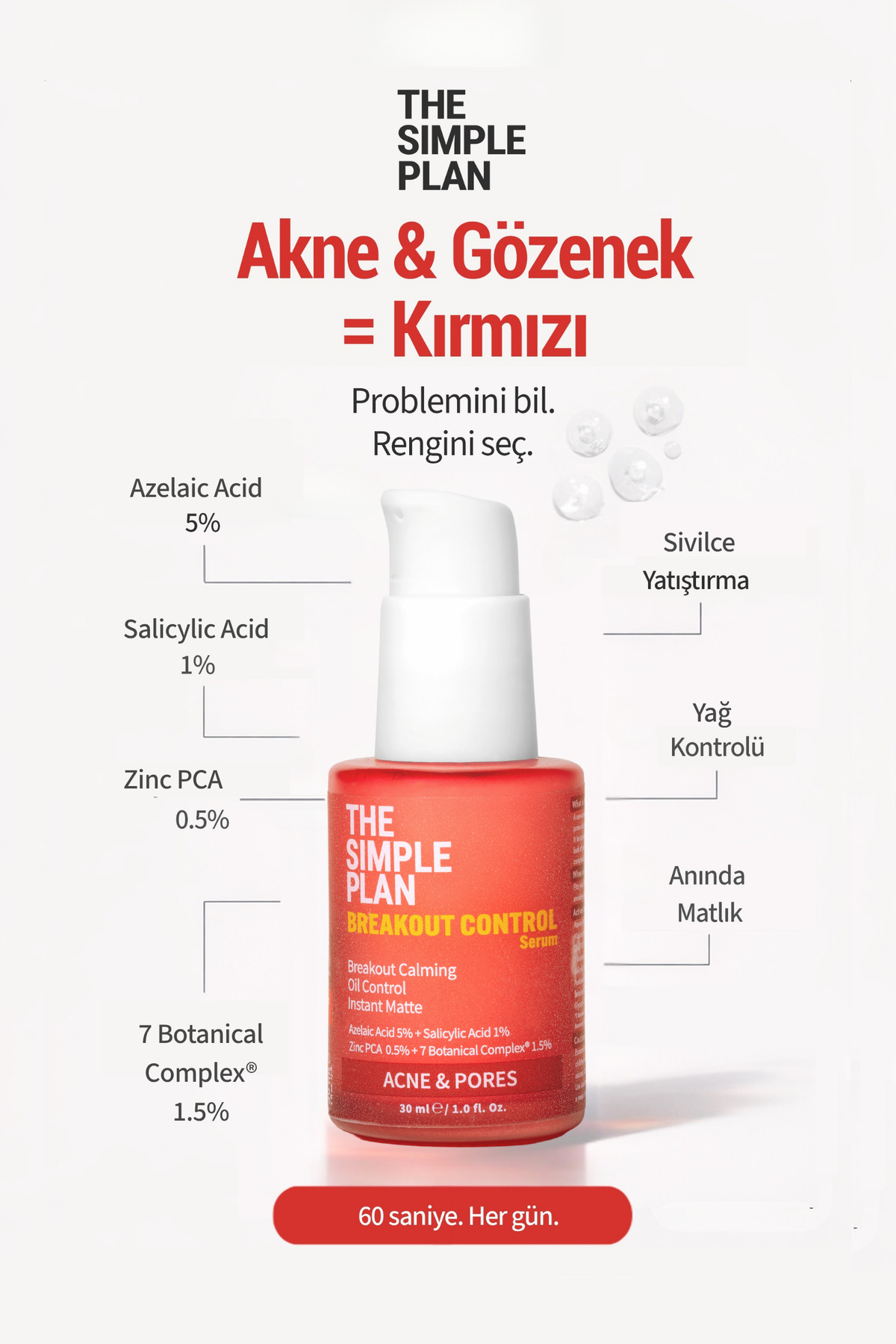 Breakout Control Serum – Akne ve Gözenek Karşıtı Azelaic Acid + Salicylic Acid Serum 30 ml — TSP-SRM-001 — تصویر 4 از 8