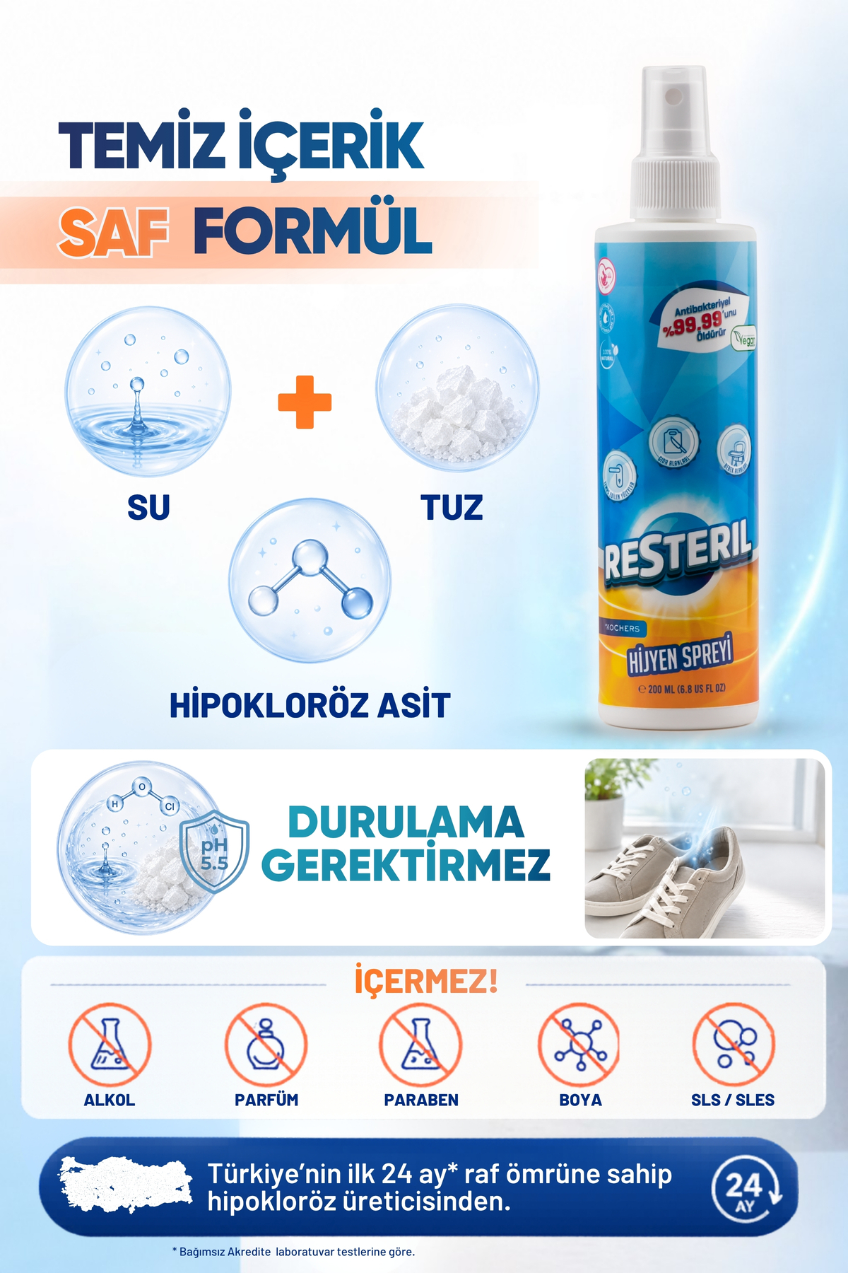 Ayakkabı Koku Giderici Ayakkabı Deodorantı Antifungal Parfümsüz Dezenfektan Sprey 200ml — RHS.0200 — تصویر 6 از 7