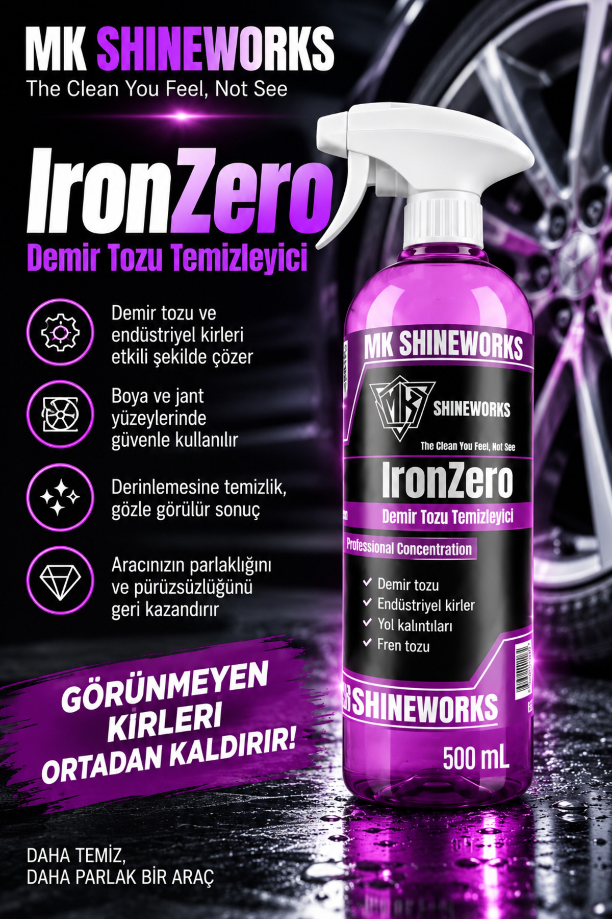 MK SHINEWORKS IRONZERO 500 ML | Demir Tozu Temizleyici ve Sökücü