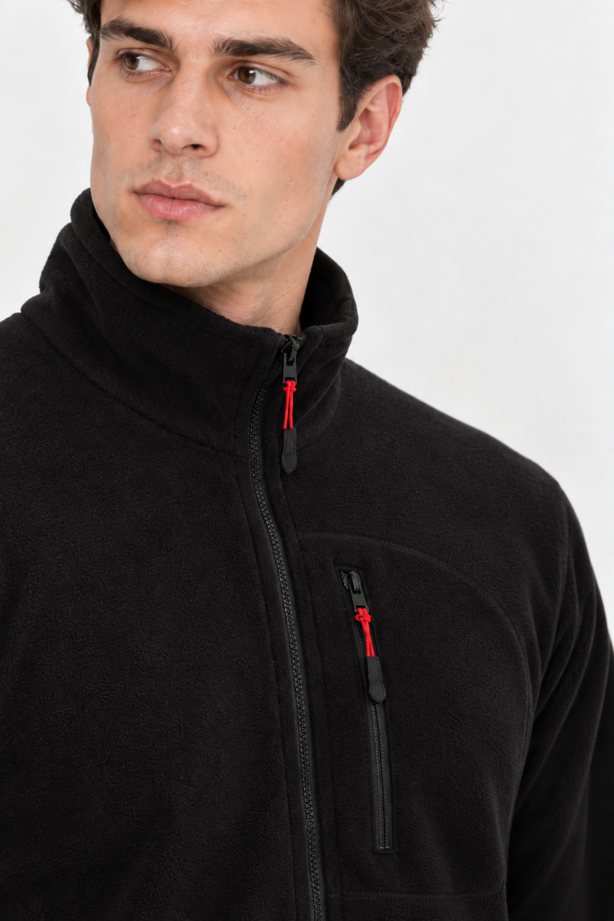 ژاکت پشمی مردانه مشکی Softshell مدل Standard Full Zip 3 Pocket — مشکی Plr — تصویر 6 از 9