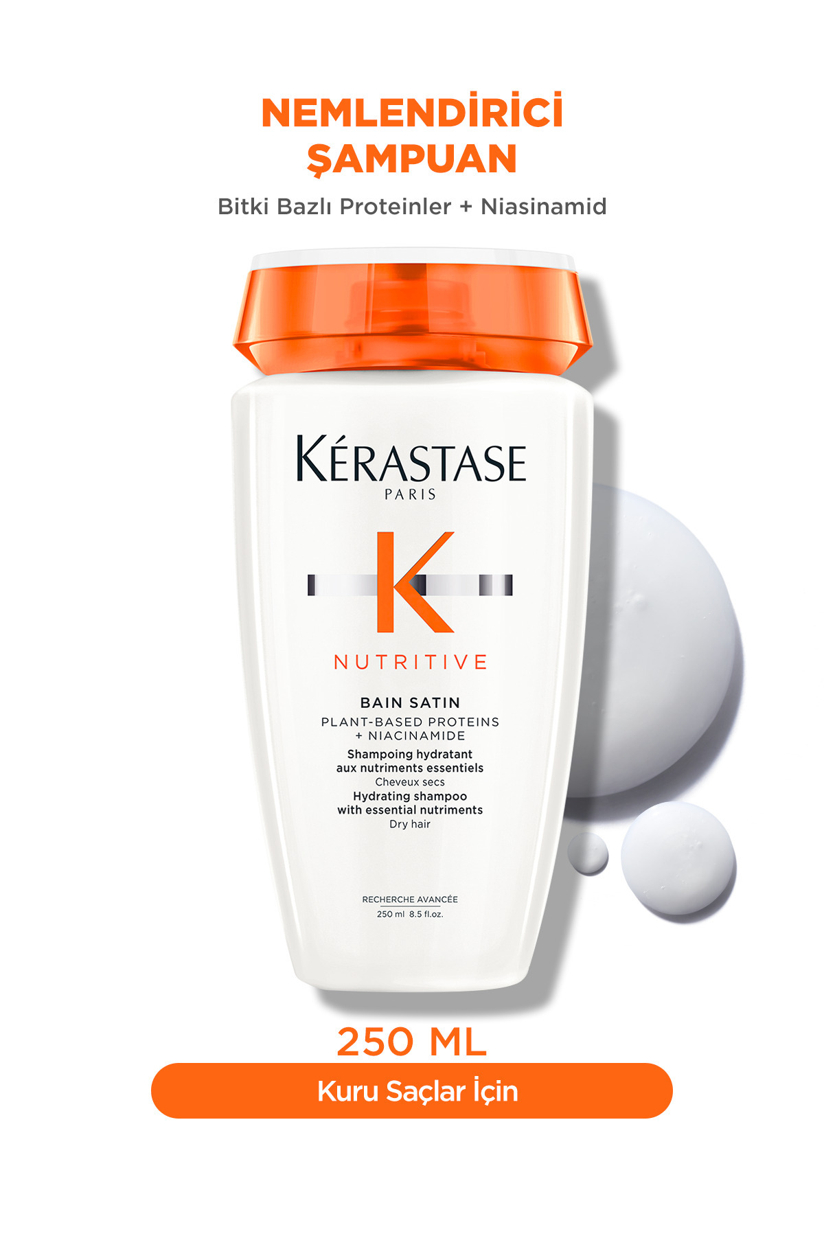 Nutritive Kuru Saçlar Için Bain Satin Nemlendirici Şampuan 250 ml — E4039300 — تصویر 2 از 8