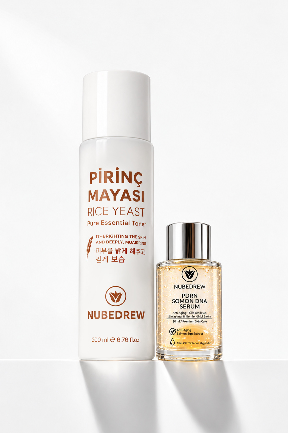 PDRN Somon DNA Serum 30ml + Pirinç Mayası Tonik Seti 200ml | Cam Cilt Bakım Rutini | Nemlendirici ve Aydınlatıcı Cilt Bakım Seti — pdrn-tnknbd1 — تصویر 6 از 9