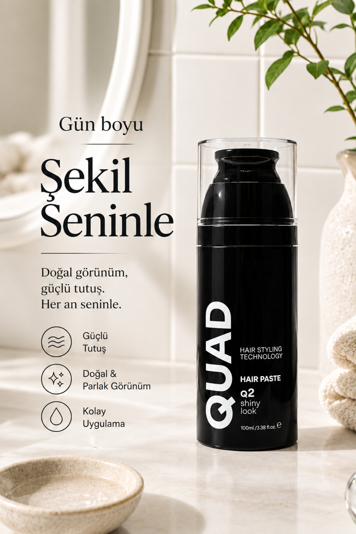 Q2 Airless Beyaz kırıcı etkili parlak wax – Parlak Görünüm & Güçlü Tutuculuk — QUADQ2S — تصویر 5 از 5