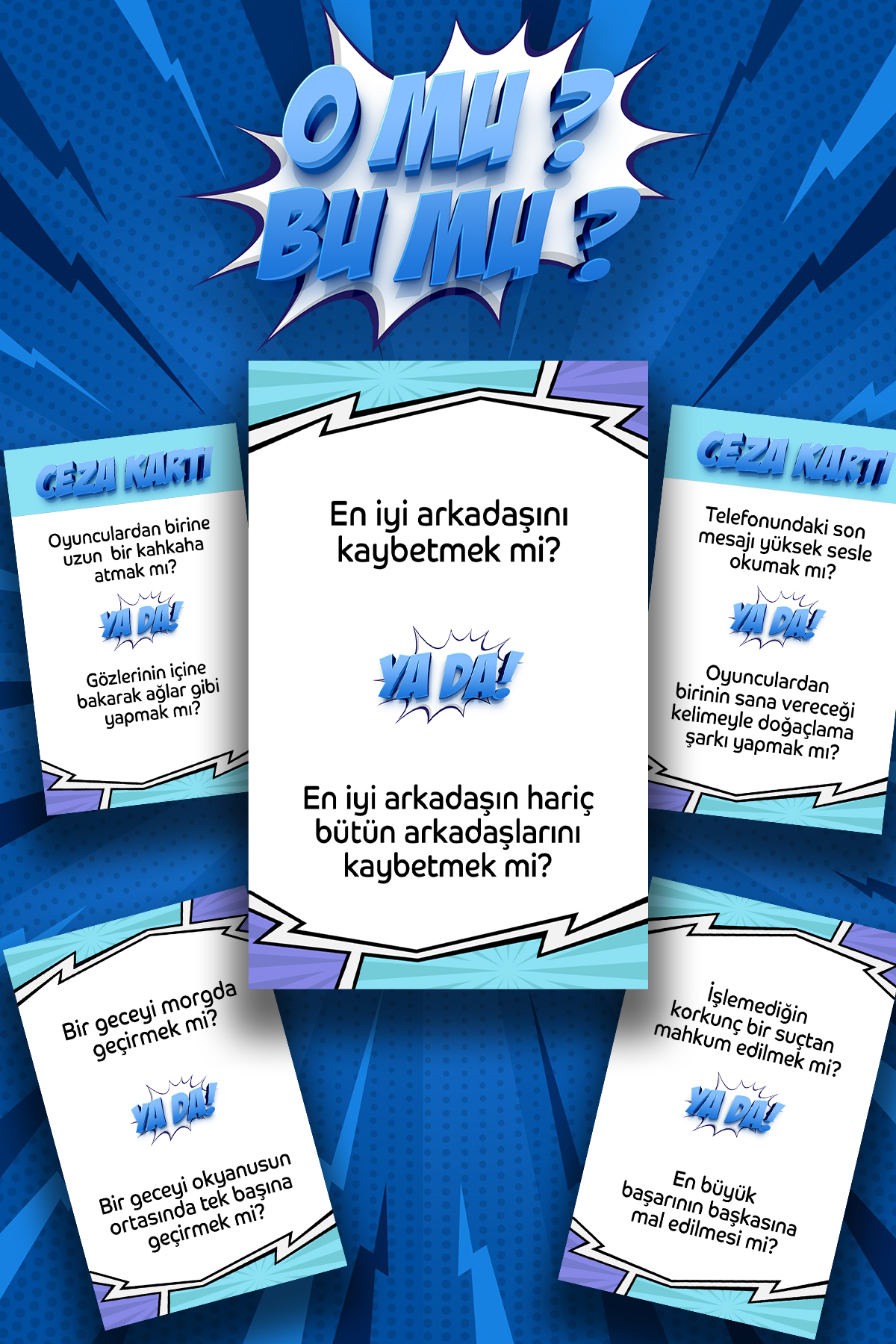 O mu ya da Bu mu Eğlenceli Grup Arkadaş Aile Yetişkin Ceza Kutu Oyunu Parti What Do Itiraf You Kart Dost Mood Kazığı