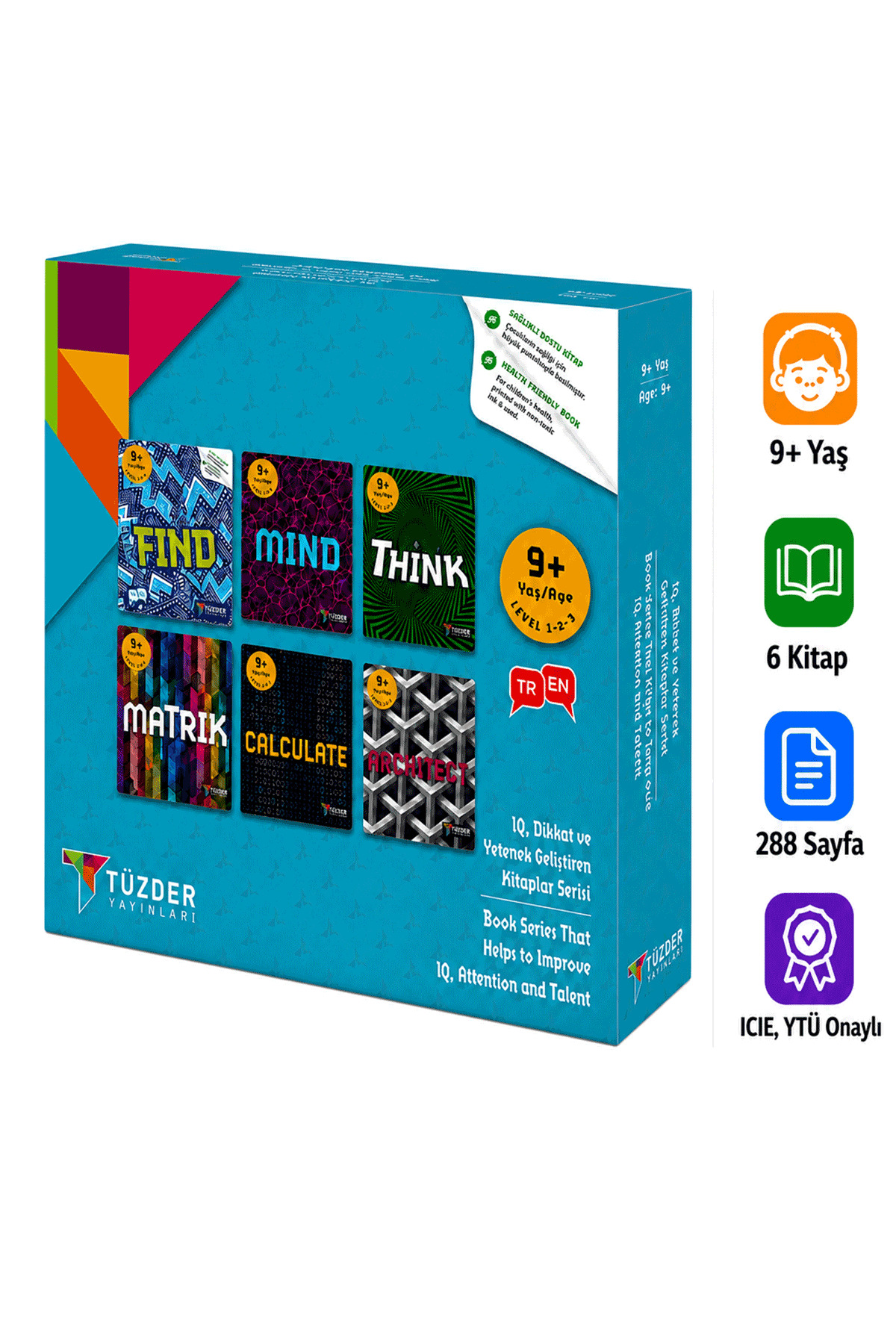 TÜZDER Yayınları 9+ Yaş 6'lı Set | IQ, Dikkat ve Yetenek