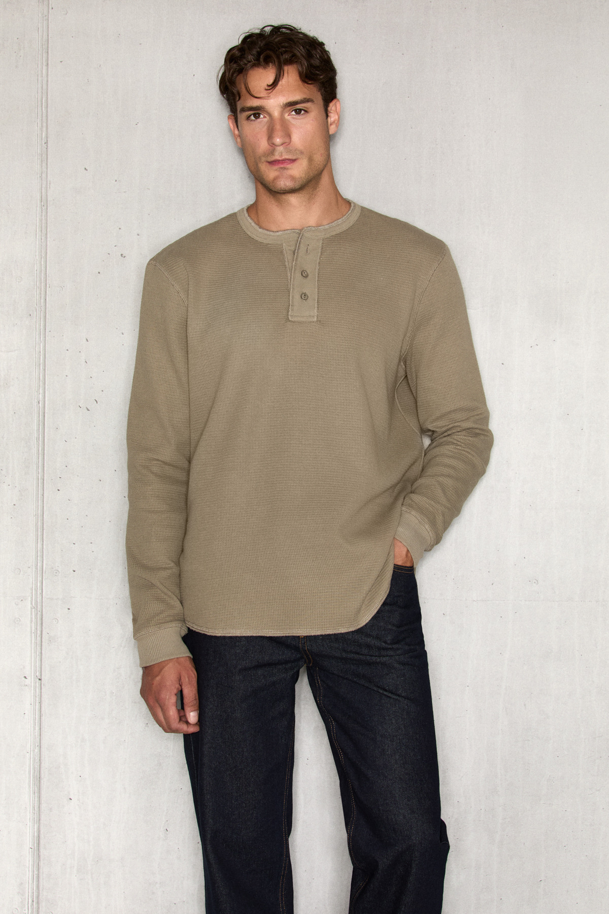 SIELLA Erkek Organik Pamuklu Patlı Uzun Kollu Yeşil Sweatshirt — سبز SIELLA382026 — تصویر 3 از 5