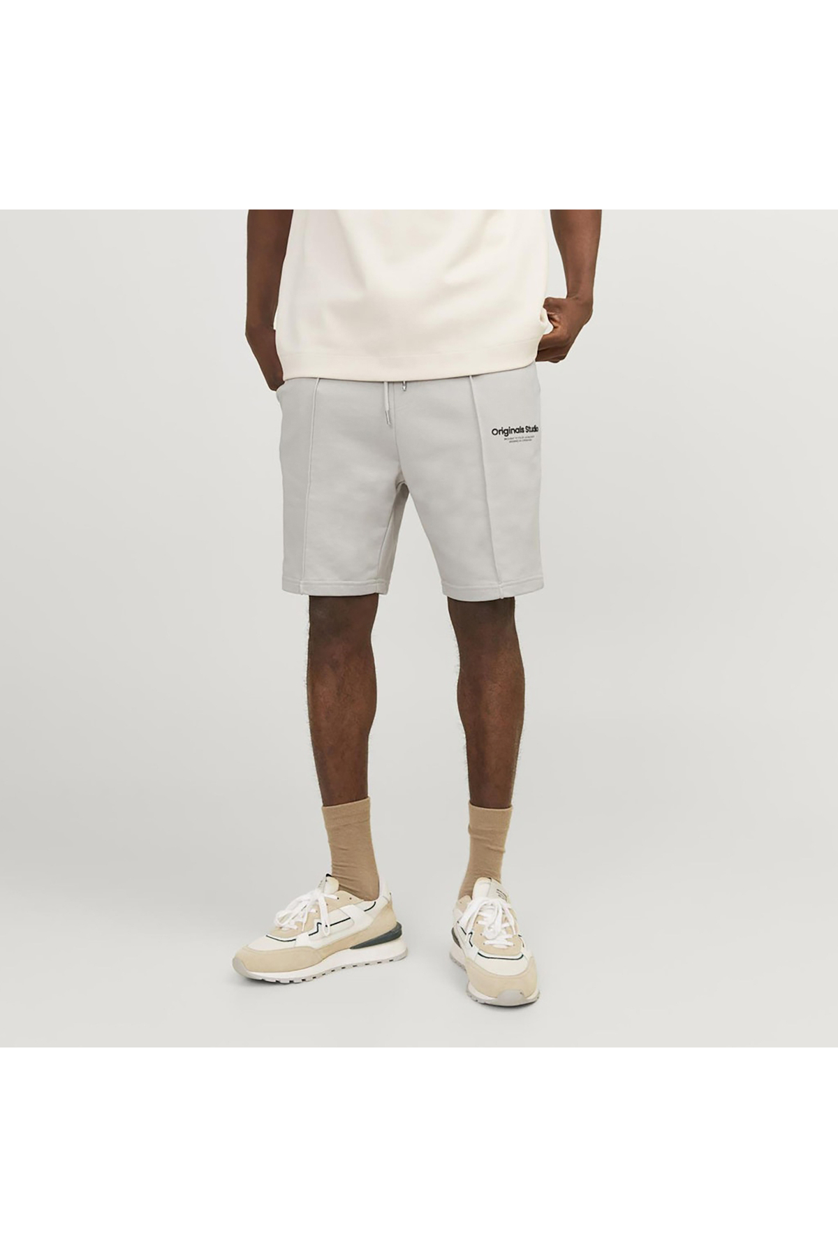 شلوارک مردانه بژ Jpstkane Jjvesterbro Swea جک اند جونز شلوارک برمودا Jack & Jones