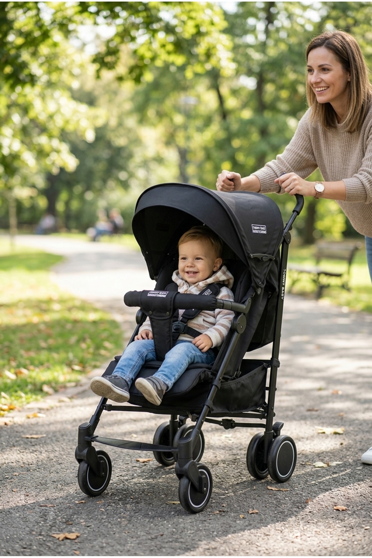 Tommybaby Luppo Black Tam Yatar Baston Bebek Arabası Puset