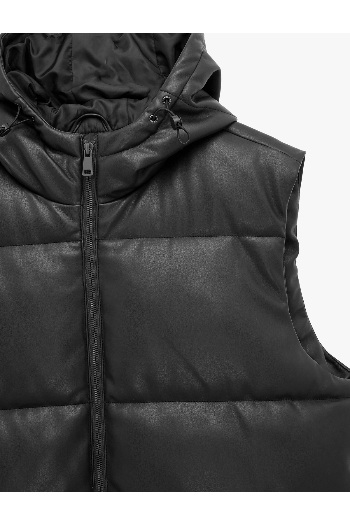 Koton Fermuarlı Cep Detaylı Kapşonlu Şişme Yelek görsel 7