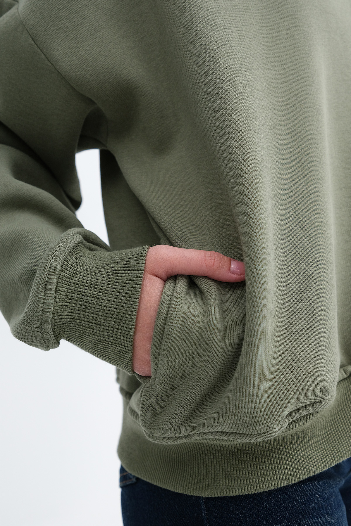 Addax Kapüşonlu Şardonlu Sweatshirt S1862 görsel 3