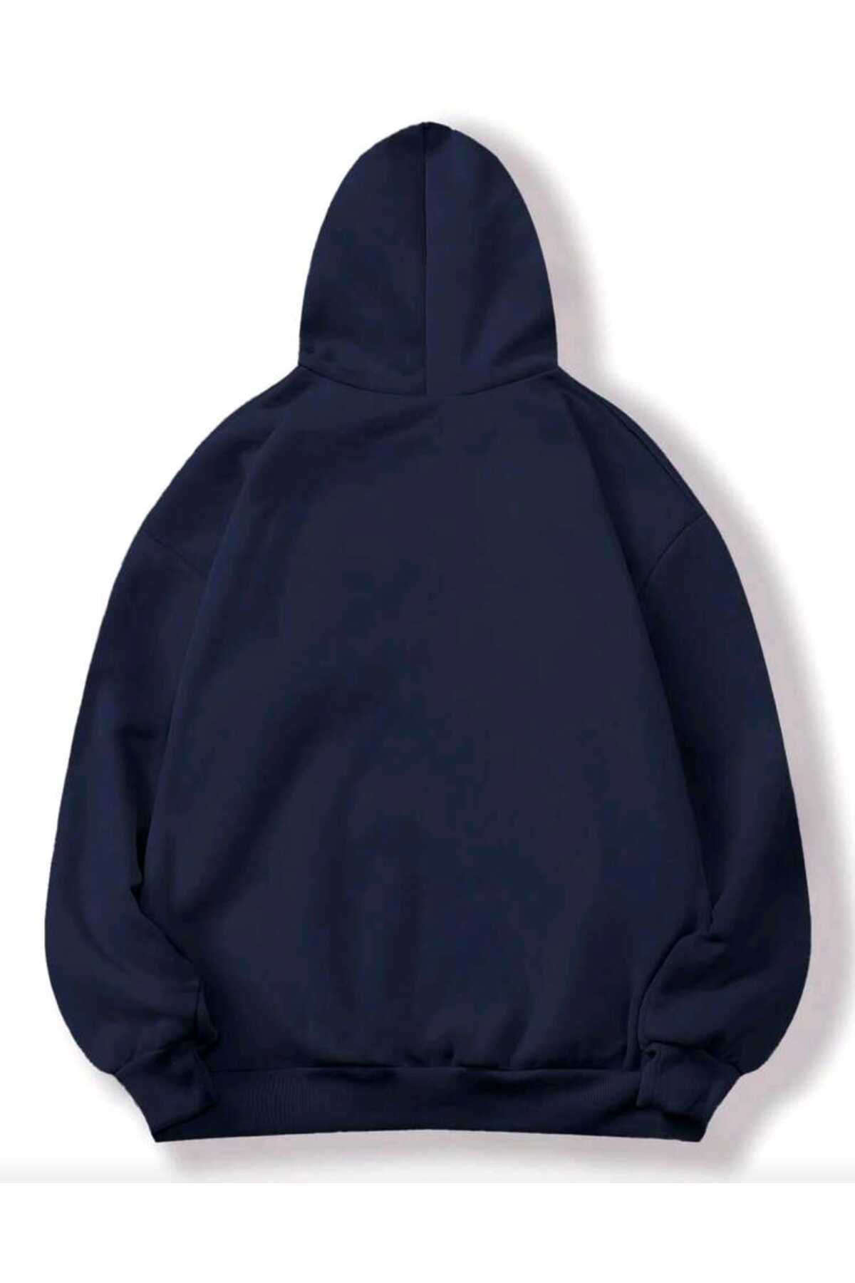 COHERENT Yeni Sezon - Unisex Erkek/Kadın Renkli PREST Özel Baskılı Pamuklu Oversize Kapüşonlu Sweatshirt görsel 2