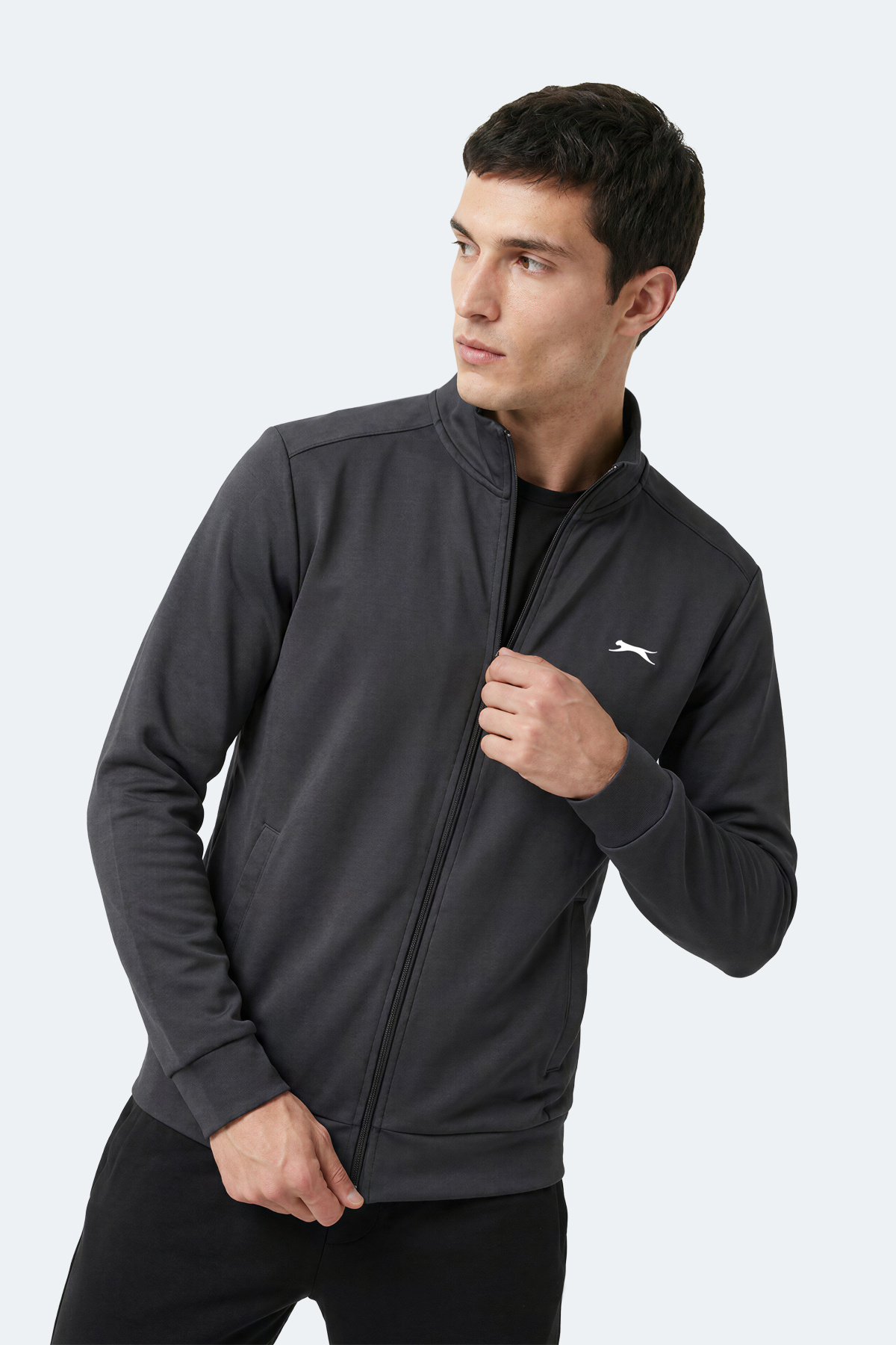 سویشرت مردانه رونان خاکستری تیره اسلازنگر سویشرت Slazenger