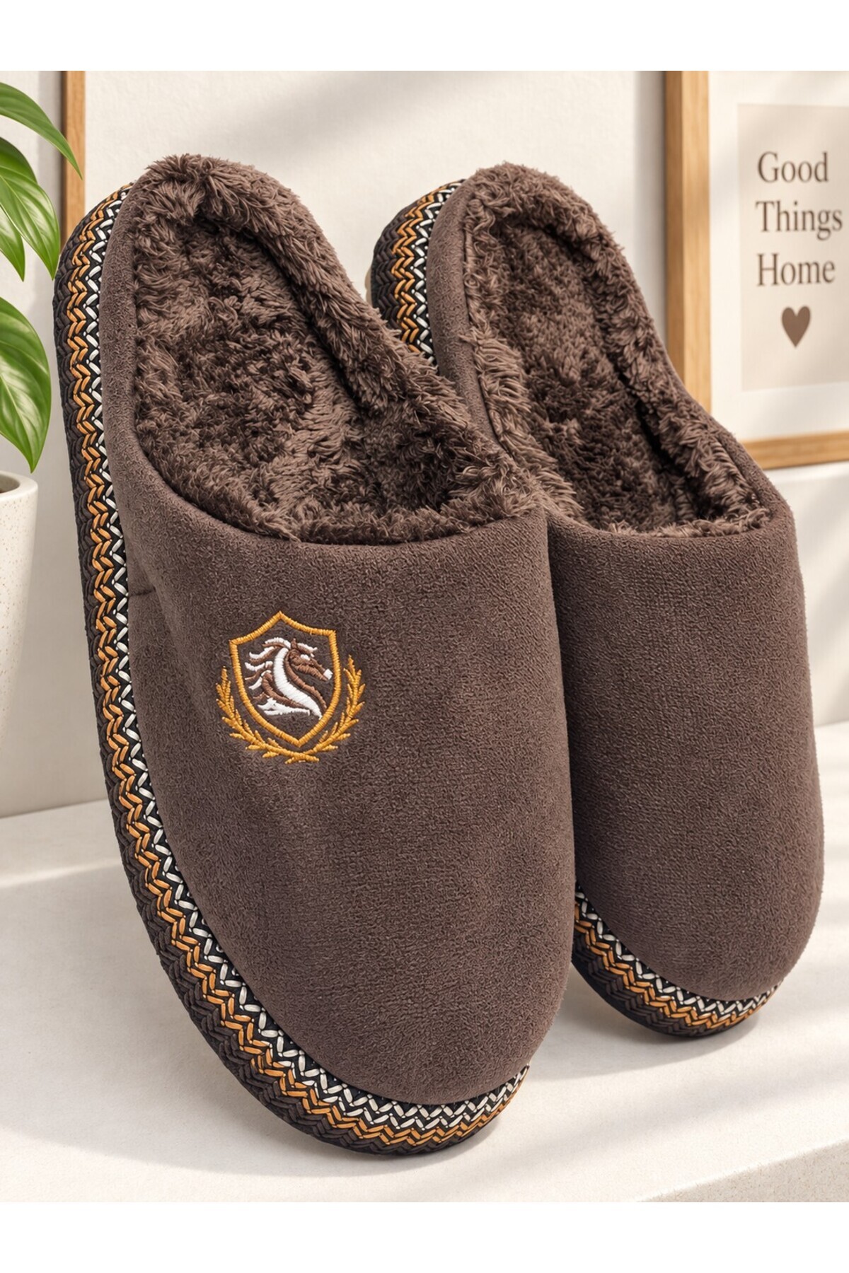 Moda Frato DRAGON Erkek Ev Terliği Yumuşak Taban İçi Yünlü Terlik Ses Yapmayan Taban görsel 3