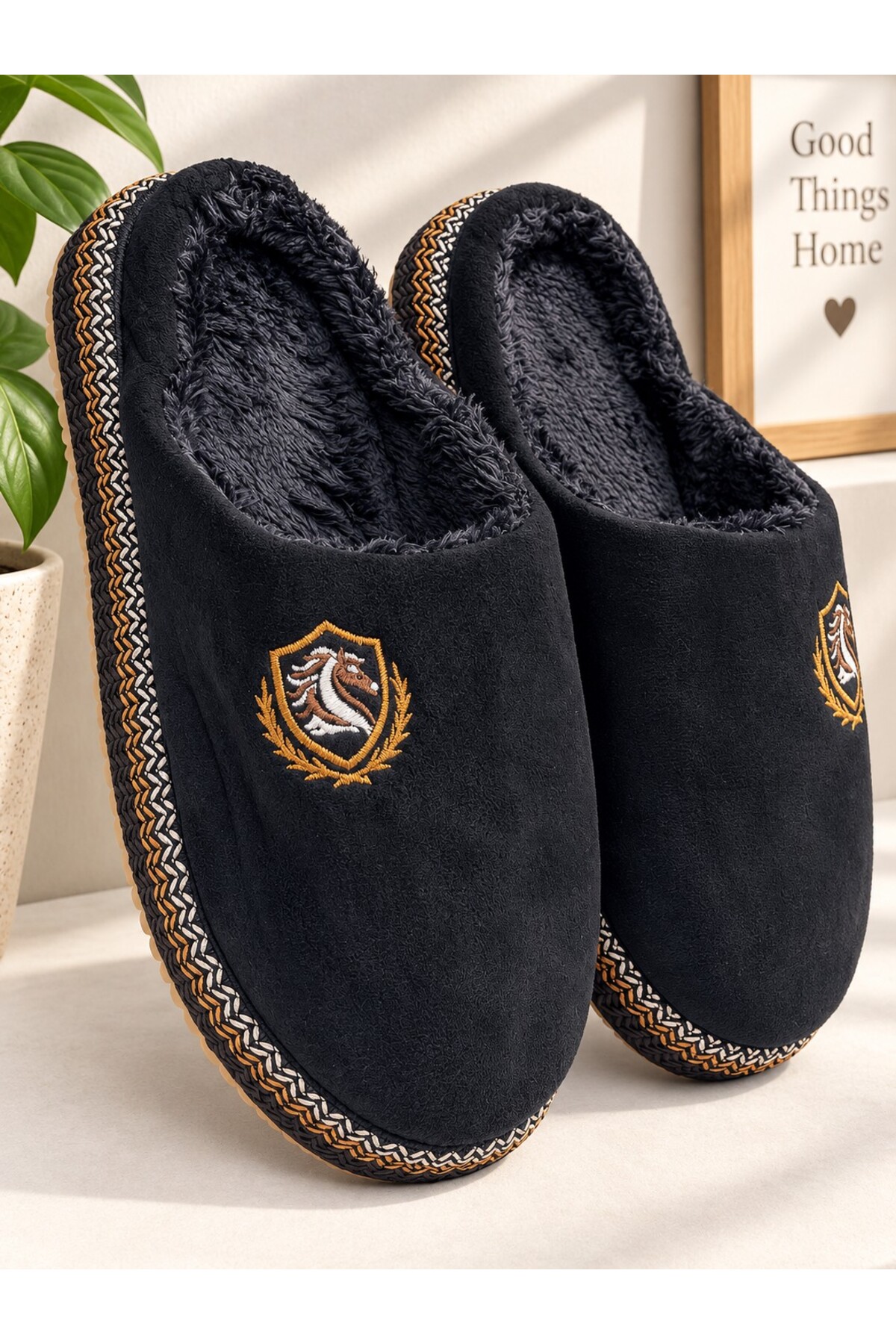 Moda Frato DRAGON Erkek Ev Terliği Yumuşak Taban İçi Yünlü Terlik Ses Yapmayan Taban görsel 3