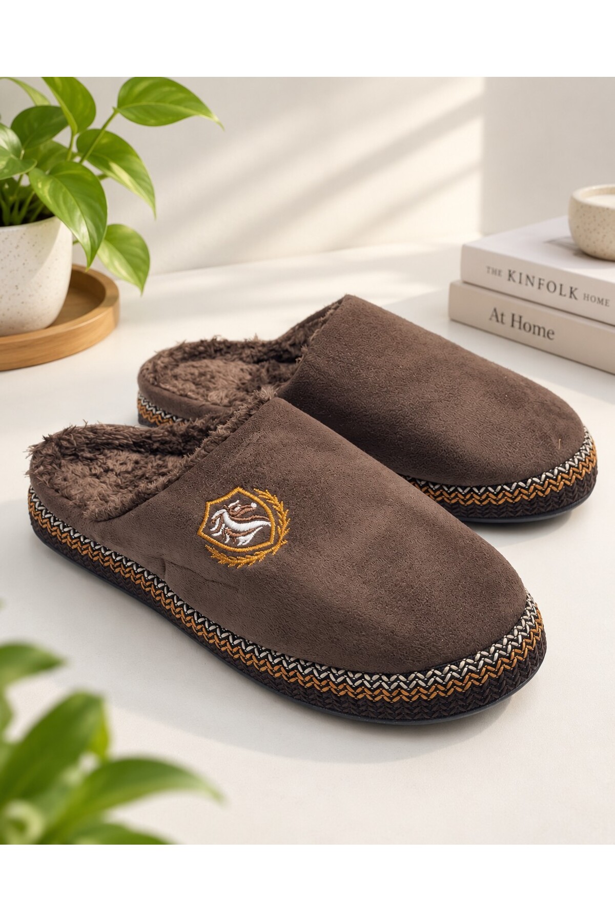 Moda Frato DRAGON Erkek Ev Terliği Yumuşak Taban İçi Yünlü Terlik Ses Yapmayan Taban görsel 2
