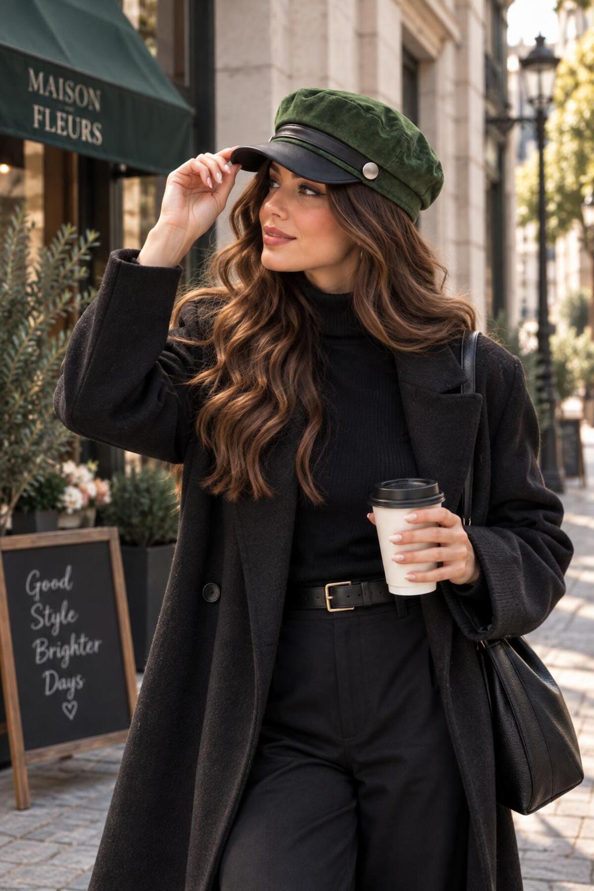 Wearflawless Kadın Kasket Şapka, Siperli Vintage Model Şık Günlük Sonbahar Kış Şapkası görsel 3