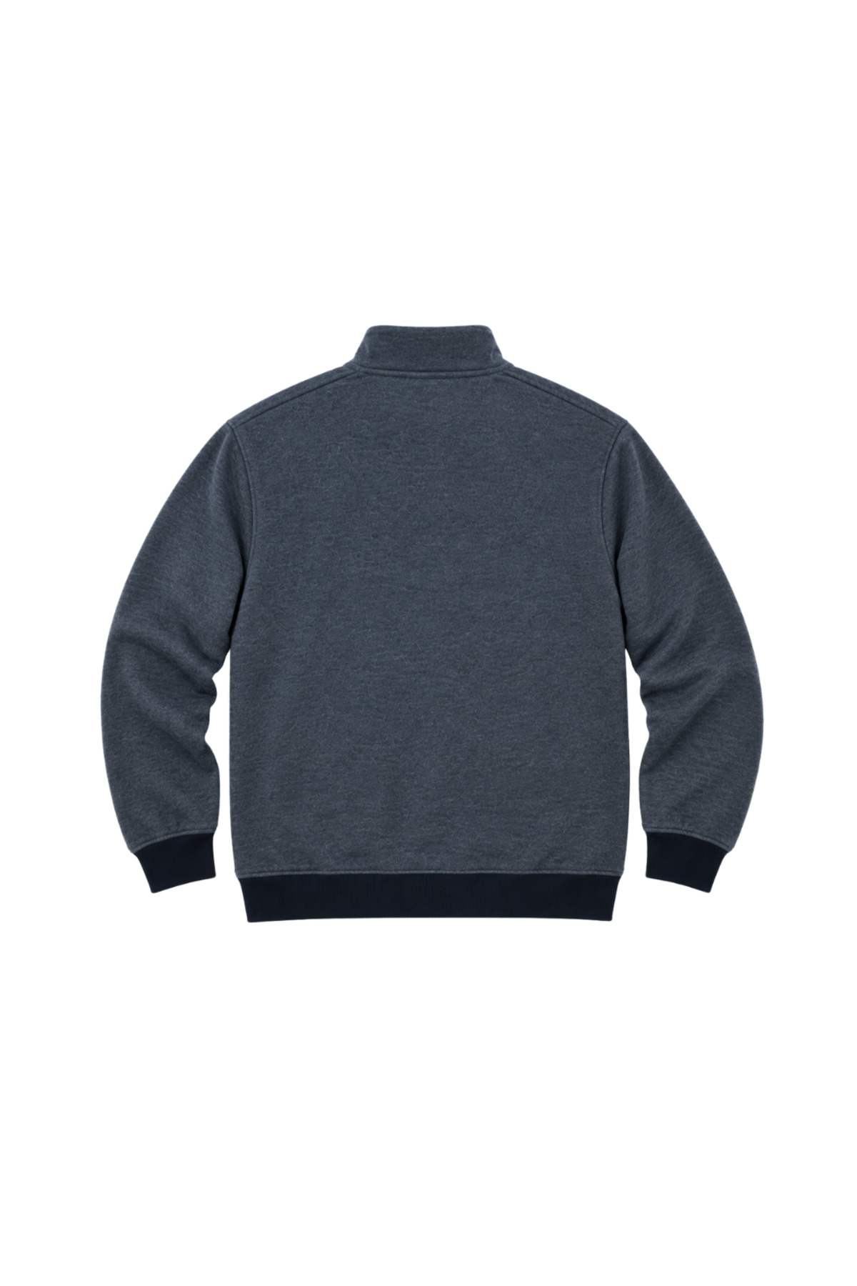 BattalModa Erkek Büyük Beden Melanj Lacivert Selanik Dik Yaka Cepli Hırka 3XL-4XL-5XL-6XL-7XL-8XL görsel 5
