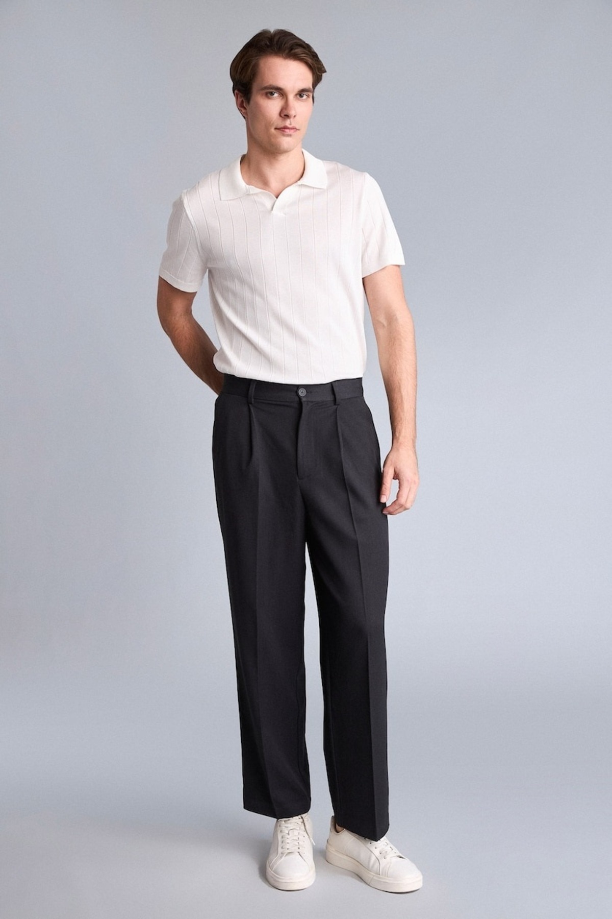 DeFacto Wide Leg Düz Paça Pantolon H5201AX26AU — خاکستری