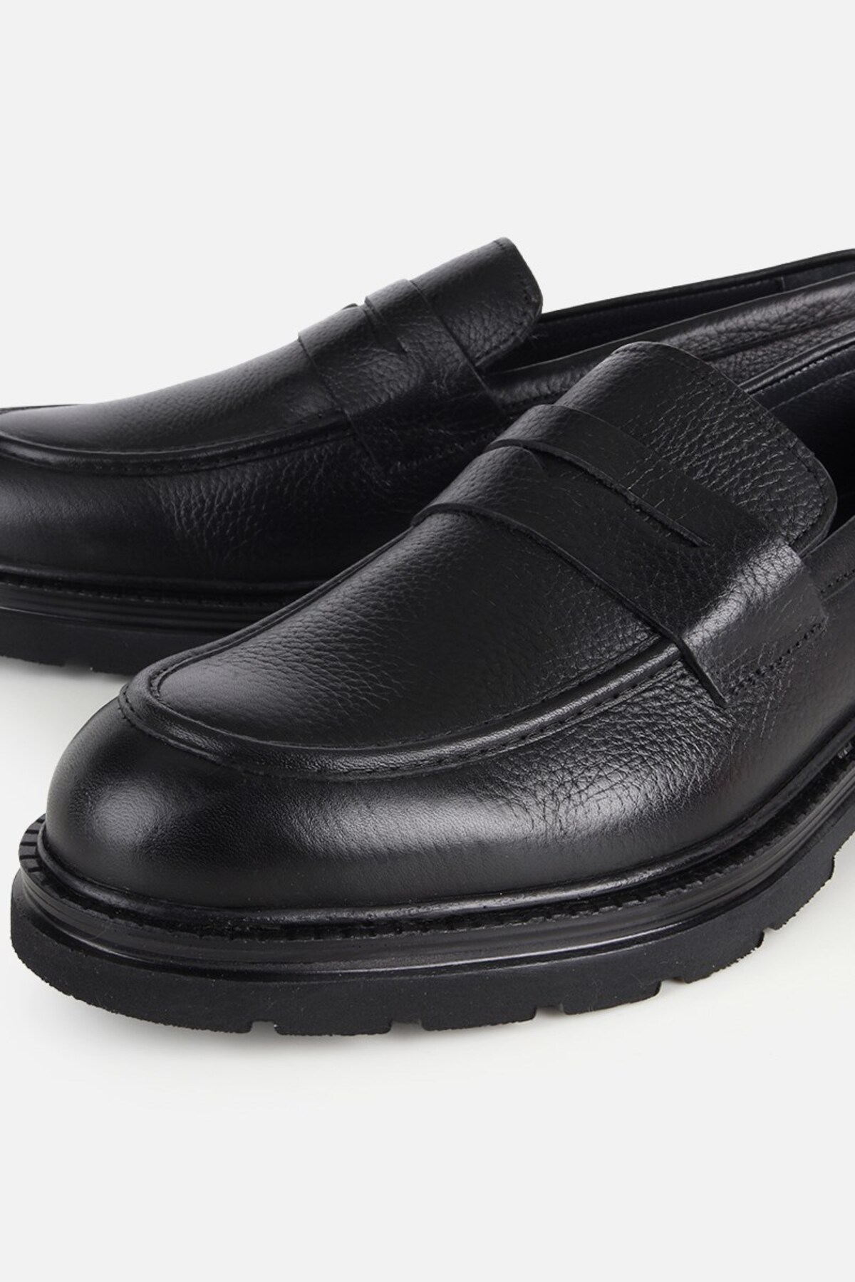 Yaya by Hotiç Erkek Siyah Deri Modern Loafer görsel 3