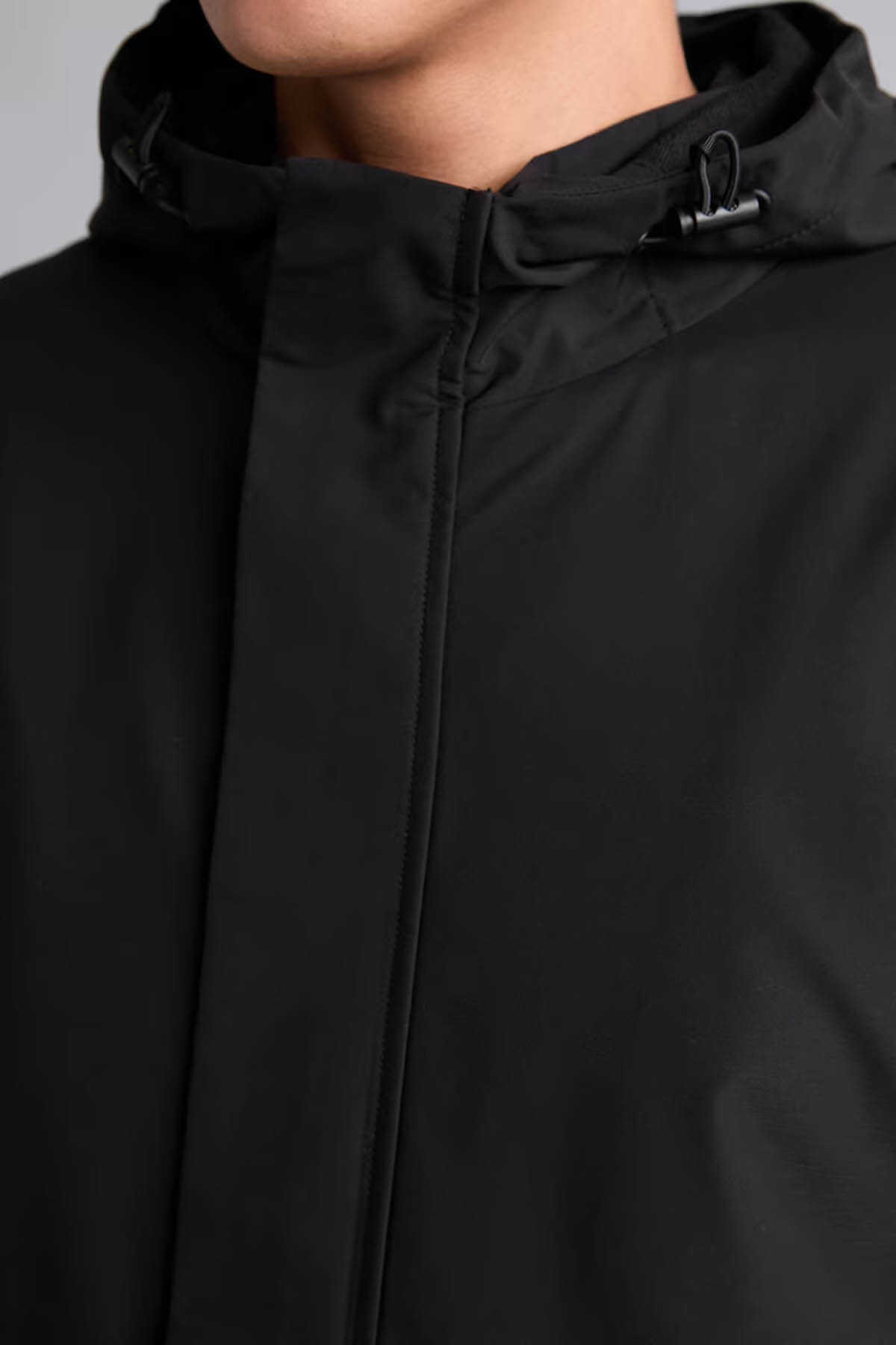 Rüzgar Geçirmez Regular Fit Kapüşonlu Siyah Erkek Yağmurluk&Rüzgarlık C6047AX/BK81 — مشکی E801GY125665 — تصویر 4 از 8