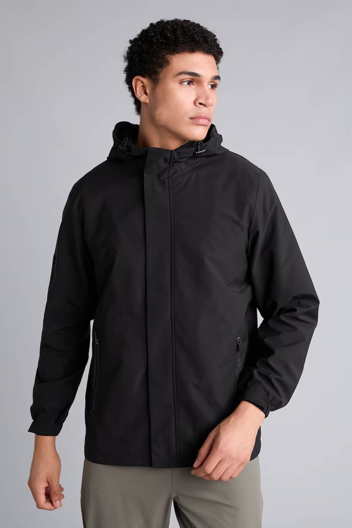 Rüzgar Geçirmez Regular Fit Kapüşonlu Siyah Erkek Yağmurluk&Rüzgarlık C6047AX/BK81 — مشکی E801GY125665 — تصویر 3 از 8