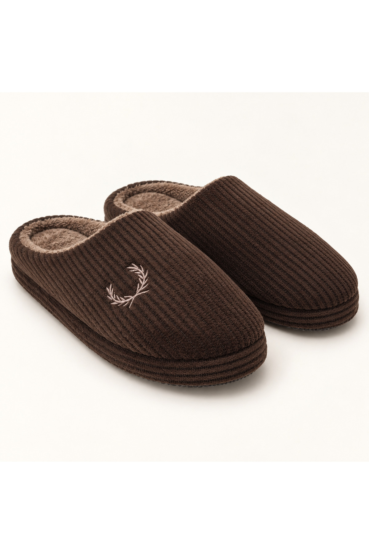 NEWORA Unisex Kışlık Ev Terliği İçi Yumuşak Peluş Fitilli Kumaş Kapalı Burun Günlük Terlik