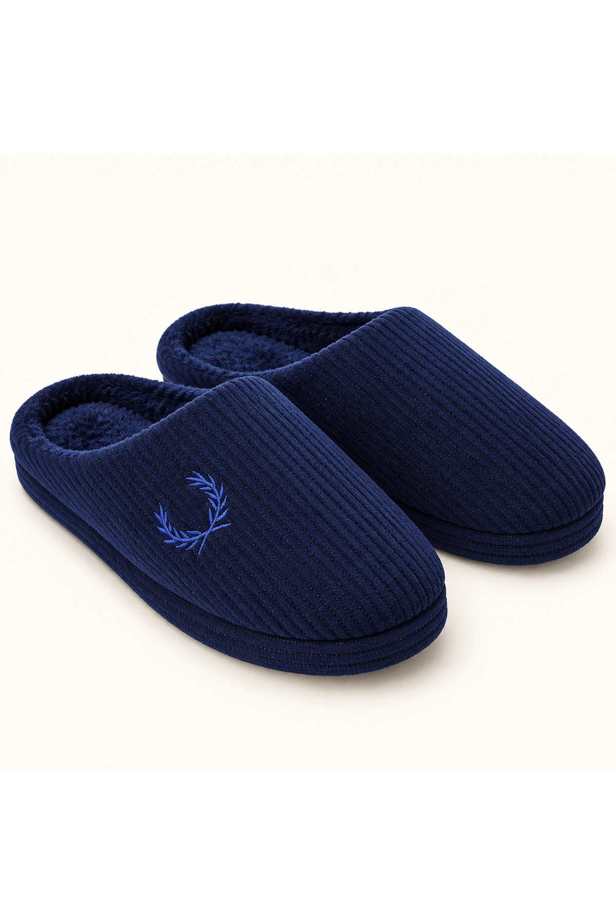 NEWORA Unisex Kışlık Ev Terliği İçi Yumuşak Peluş Fitilli Kumaş Kapalı Burun Günlük Terlik