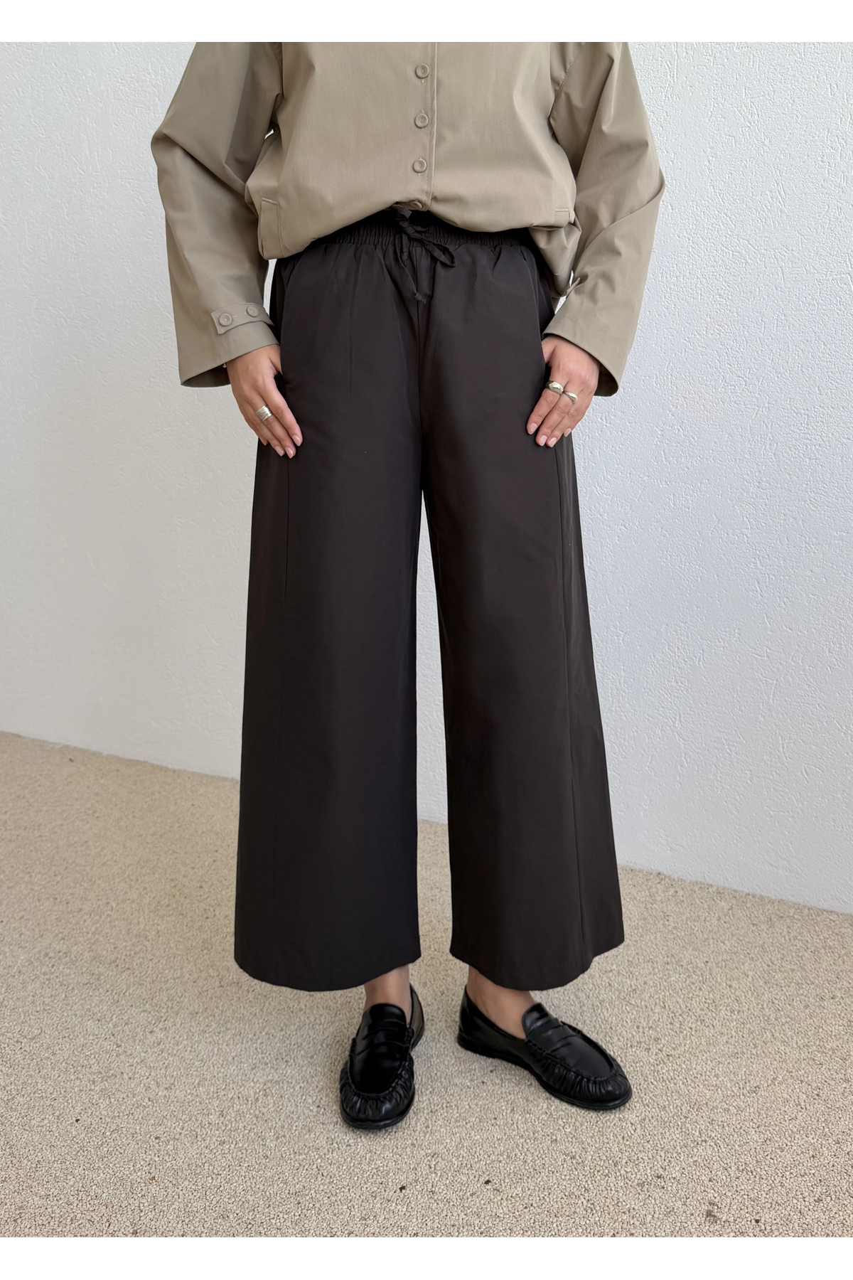 MODA AKSA 3971 FL Bel İpli Chino Pantolon görsel 2