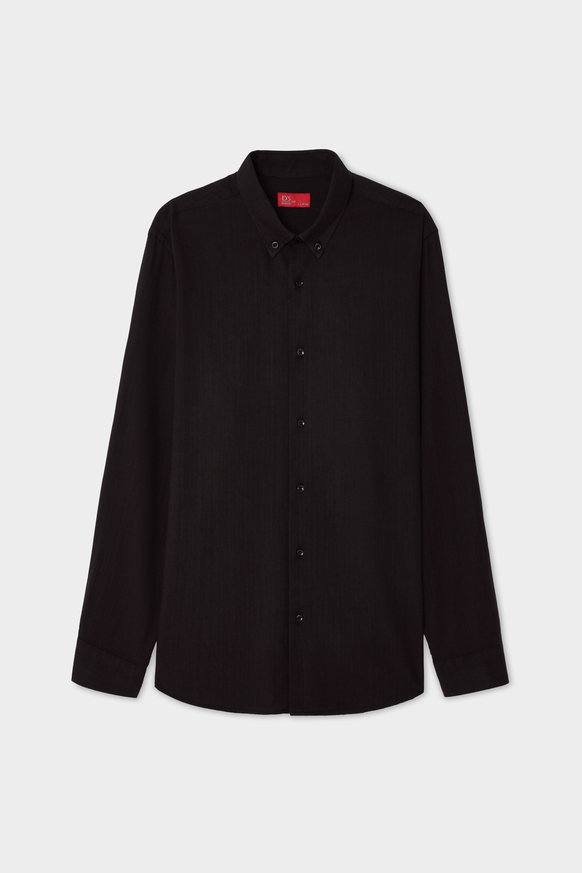 Ds Damat Comfort Acı Kahve Düğmeli Yaka Rahat Kesim Keten Görünümlü %100 Pamuk Gömlek — قهوه‌ای 2HC02ORT64265 — تصویر 3 از 5