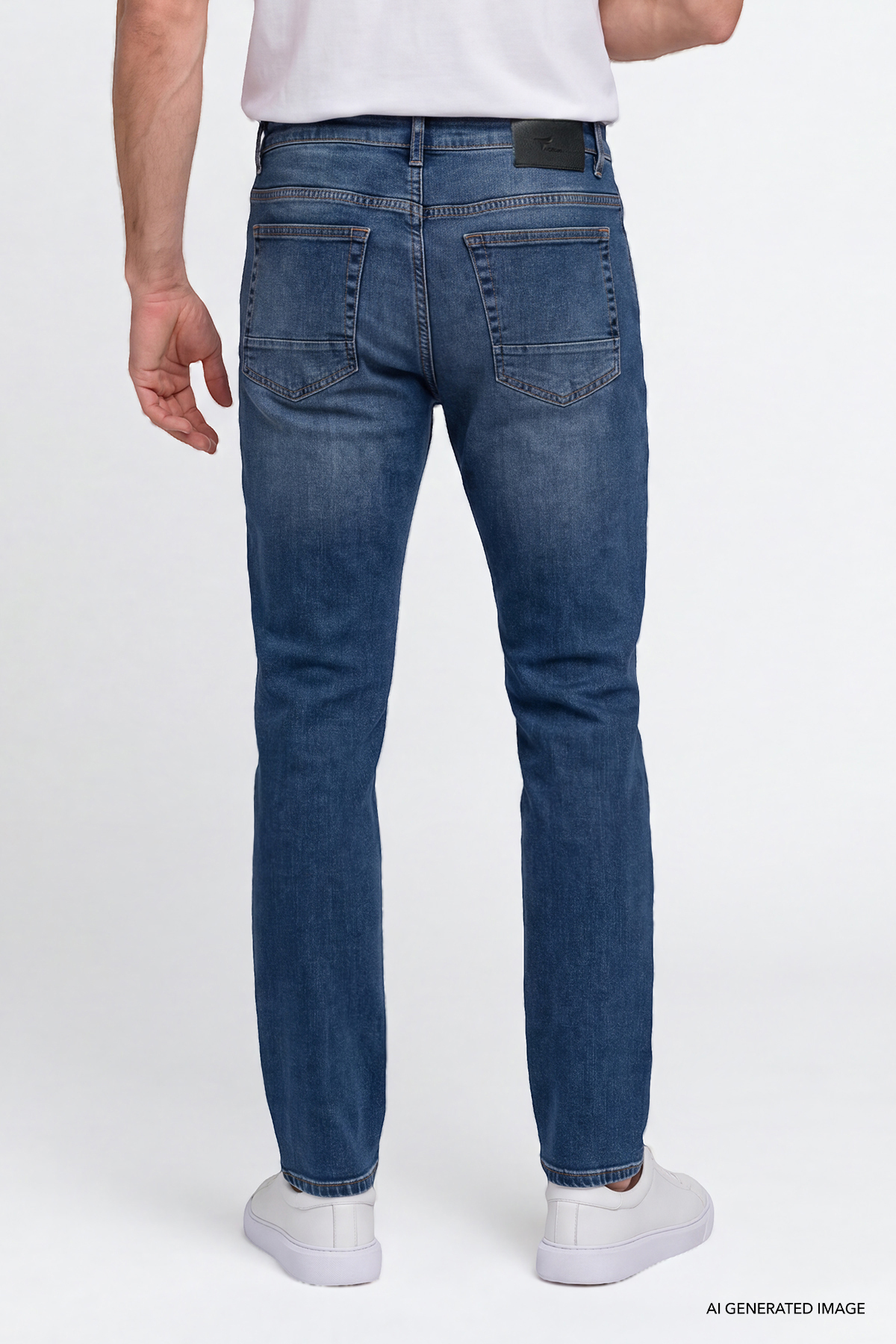 AC&Co / Altınyıldız Classics Erkek Lacivert Pamuklu Comfort Fit Rahat Kesim 5 Cepli Esnek Rahat Jean Kot Denim Pantolon görsel 4